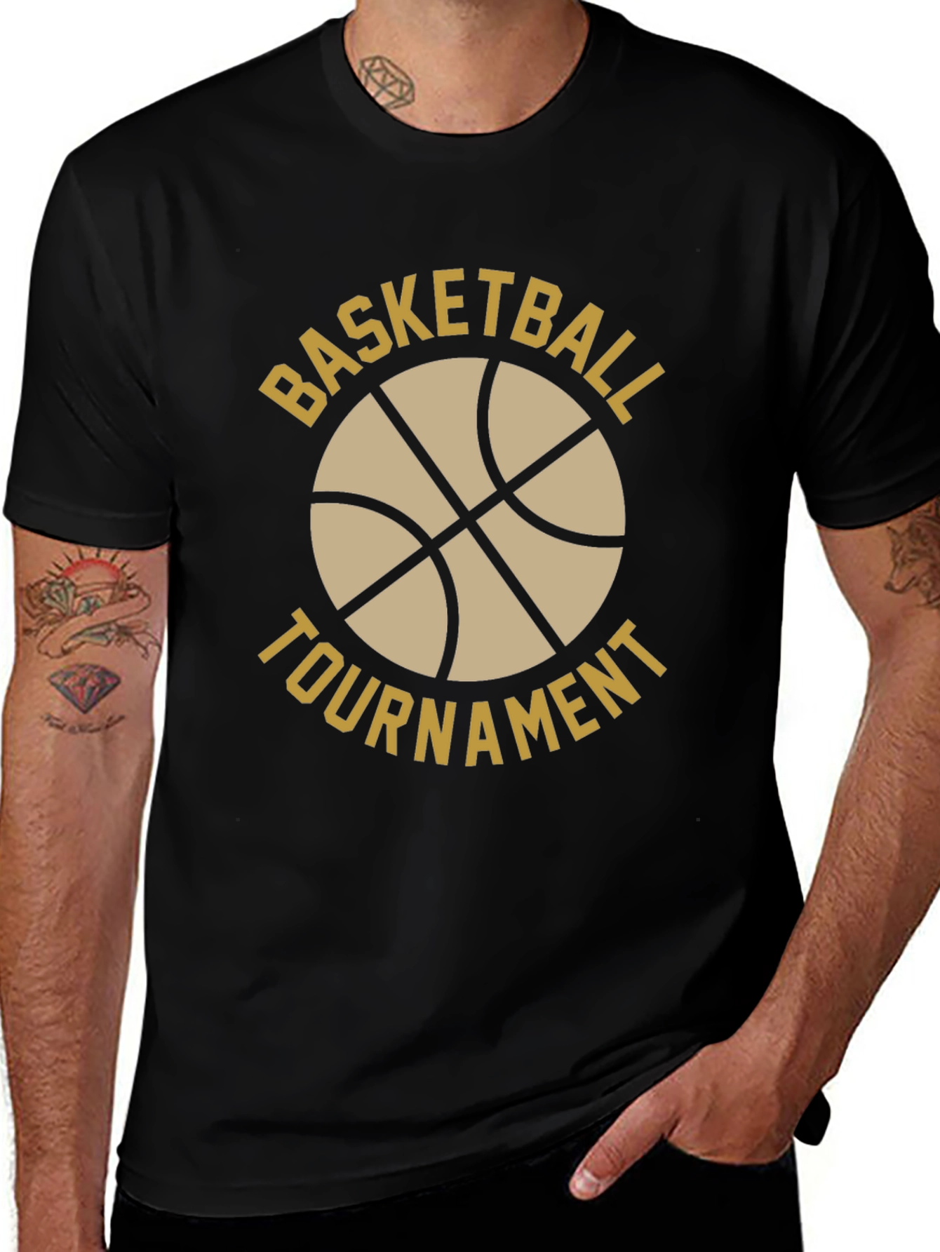 Basketball Tournament Graphic T-Shirt - Black