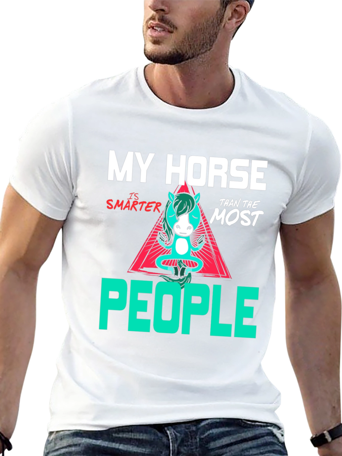 Funny Horse Smarter Than People Graphic T-Shirt