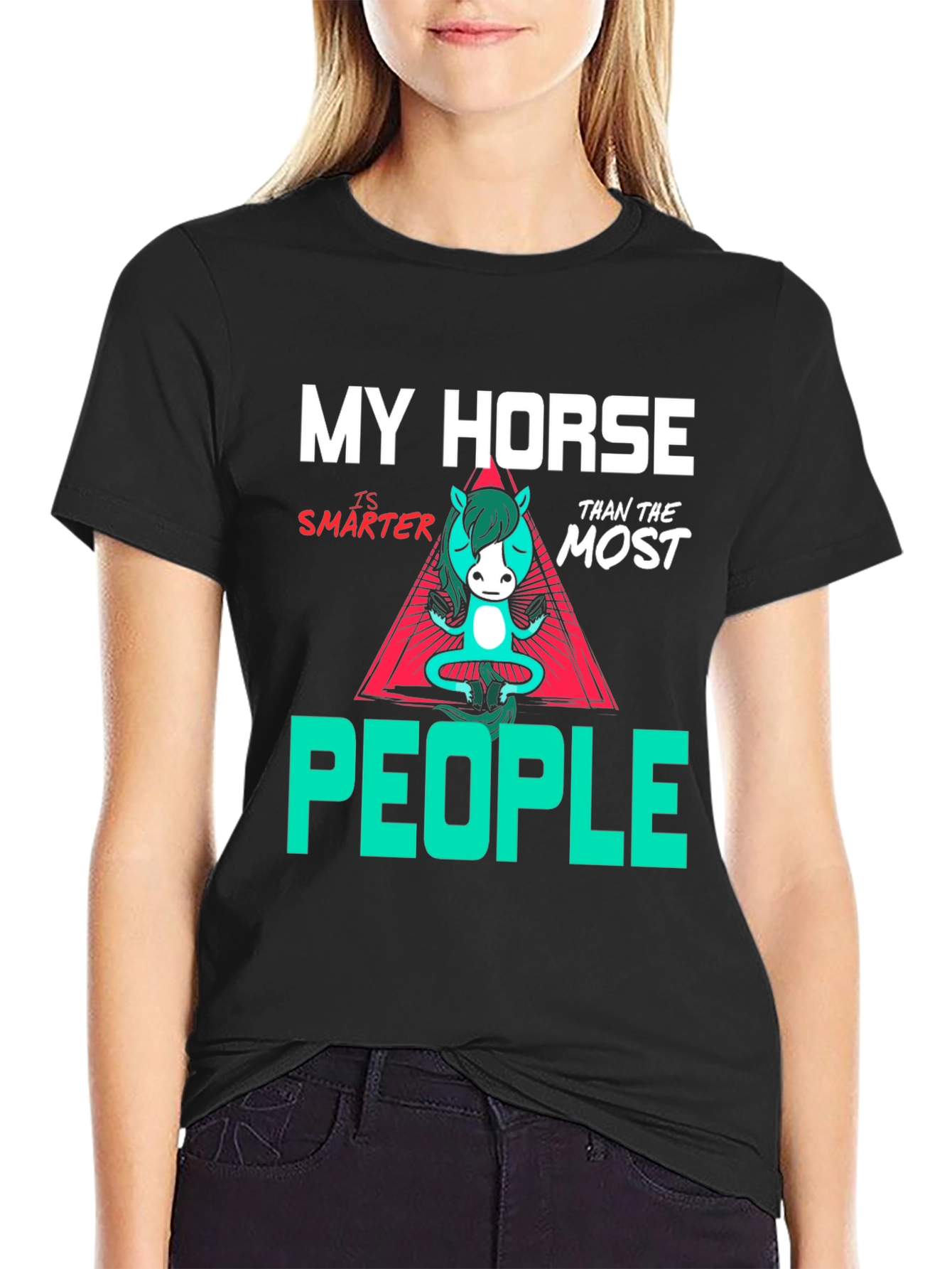 Funny Horse Smarter Than People Graphic T-Shirt