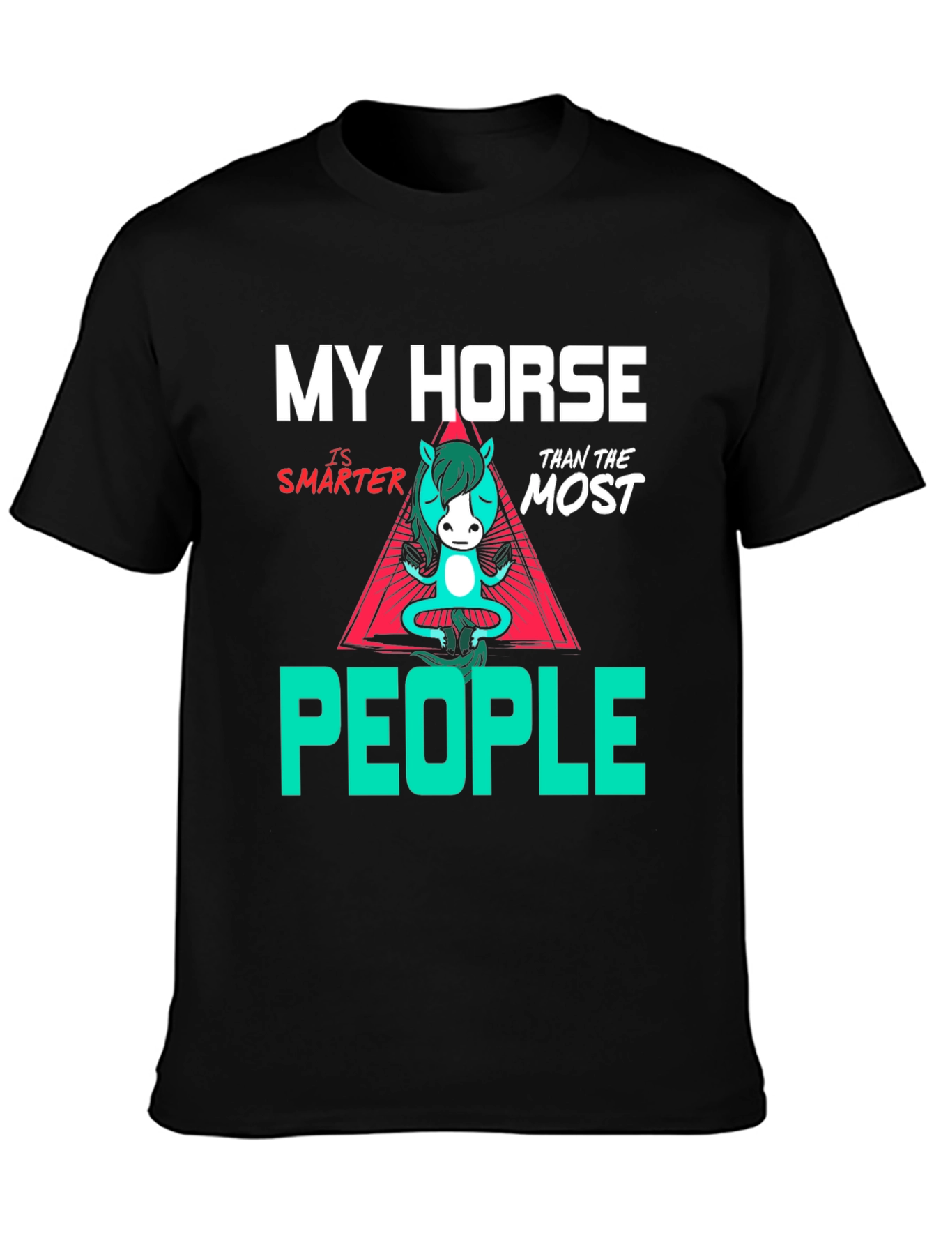 Funny Horse Smarter Than People Graphic T-Shirt