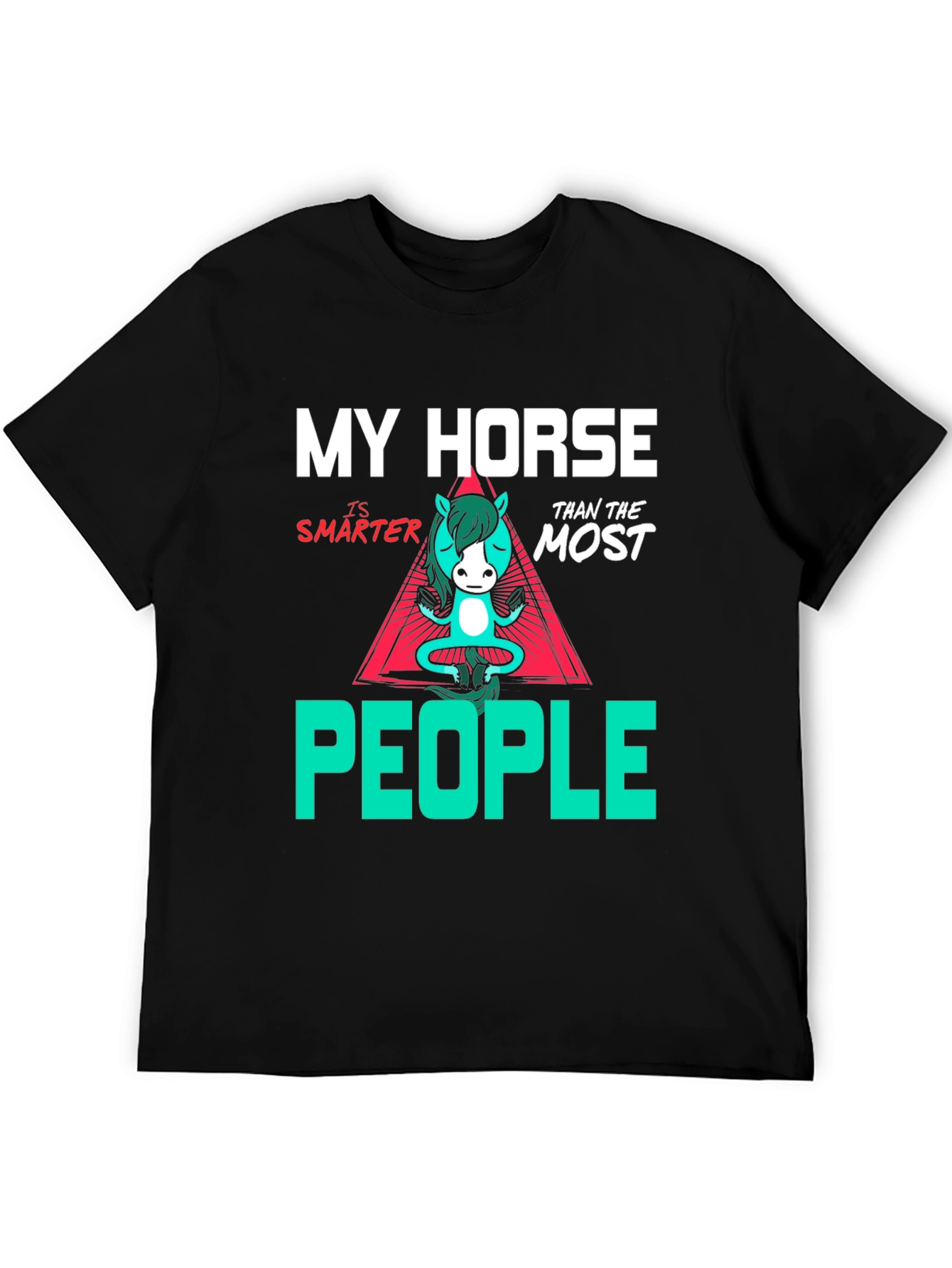 Funny Horse Smarter Than People Graphic T-Shirt