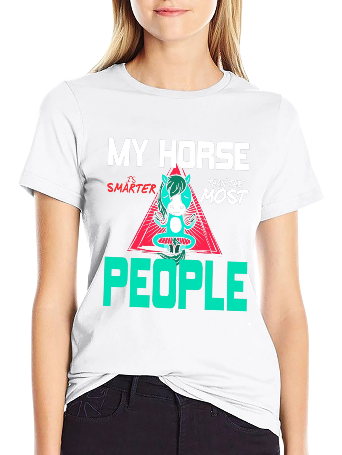 Funny Horse Smarter Than People Graphic T-Shirt