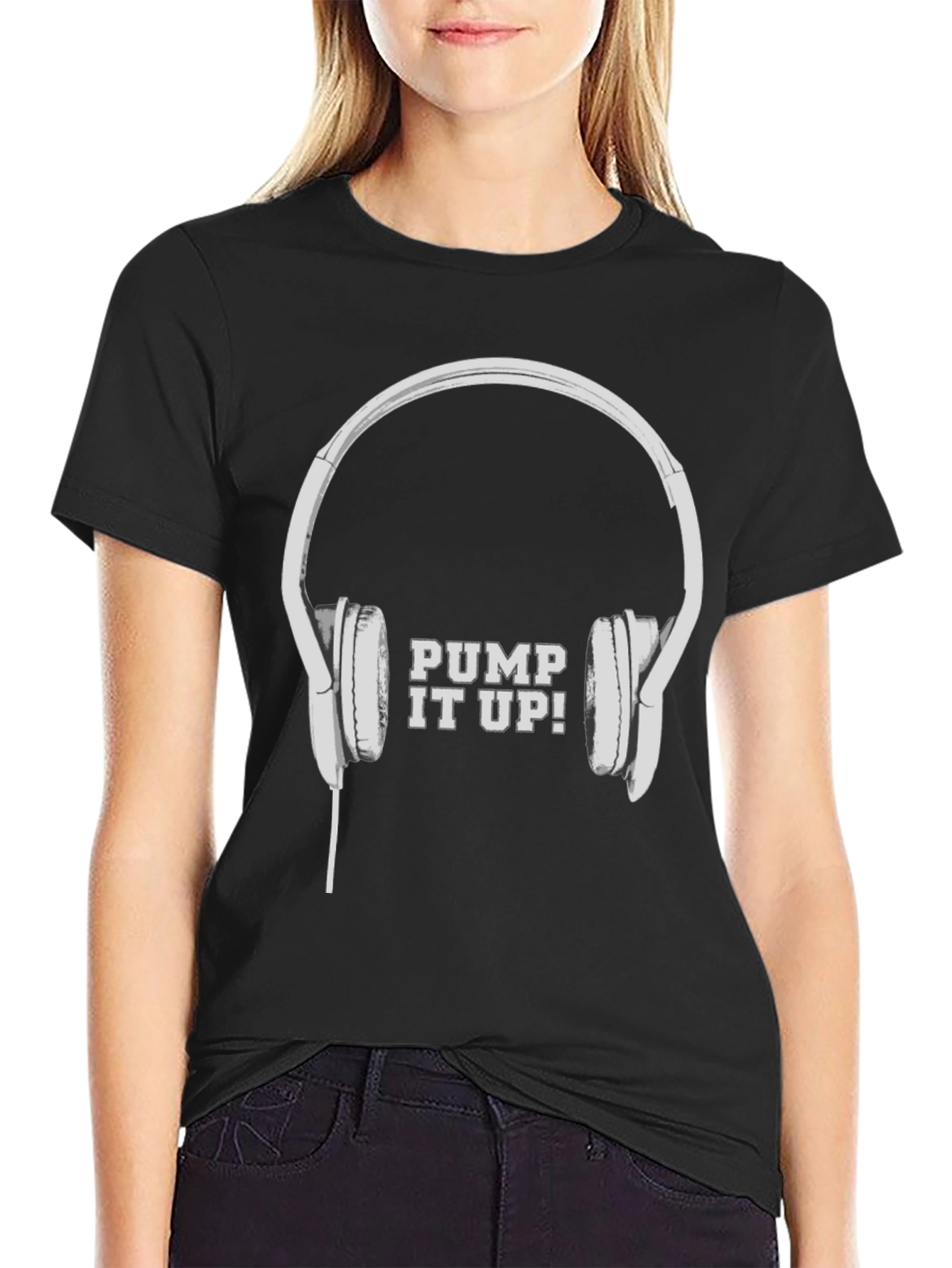 Pump It Up! Headphones Graphic Tee - Black