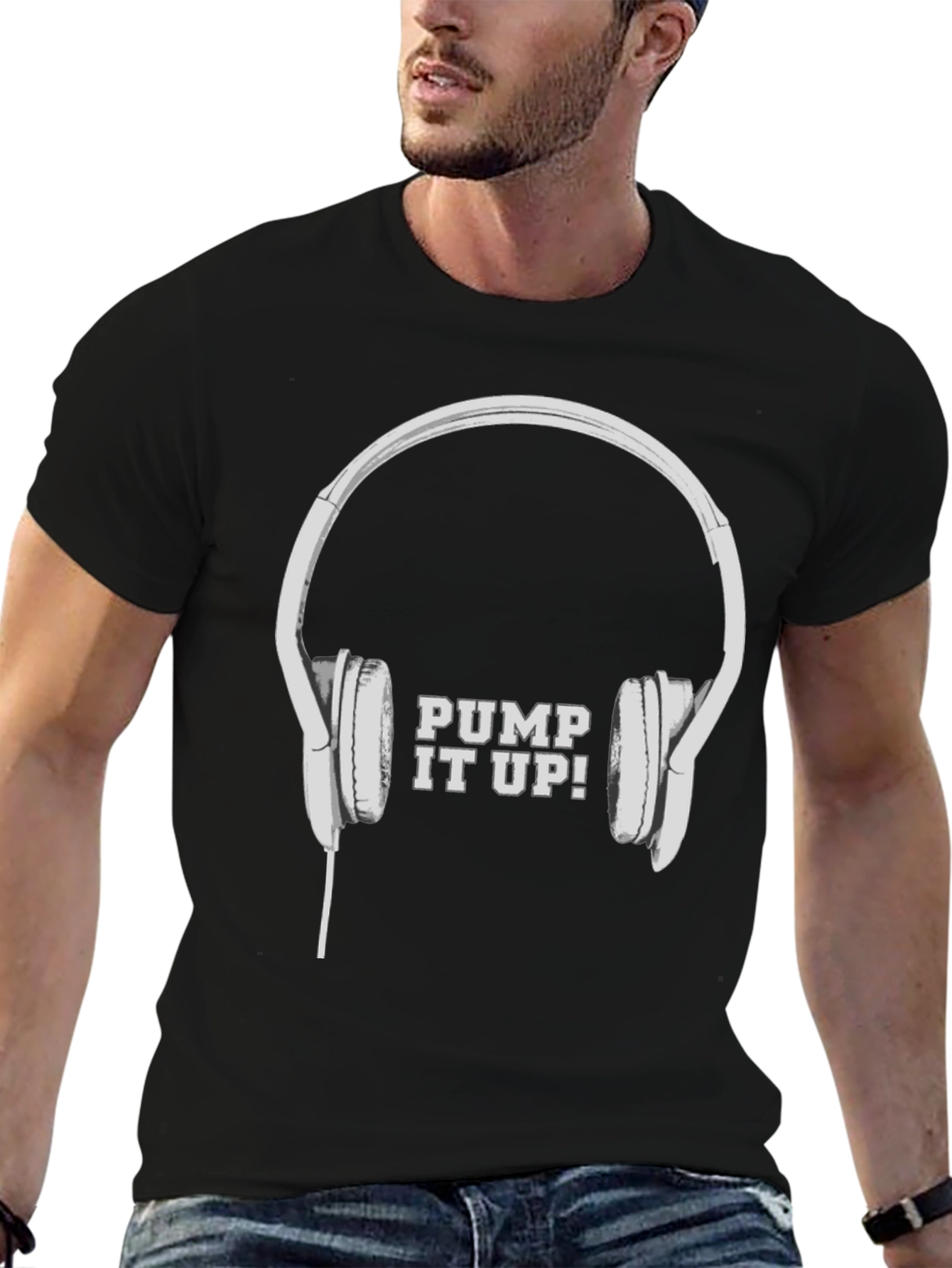 Pump It Up! Headphones Graphic Tee - Black