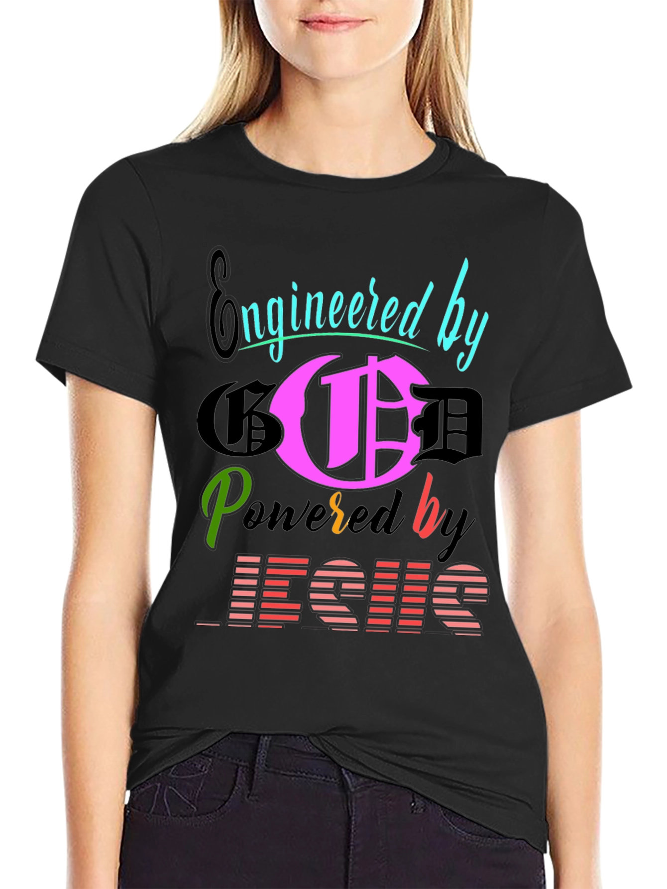 Engineered By God Powered By Jesus T-Shirt