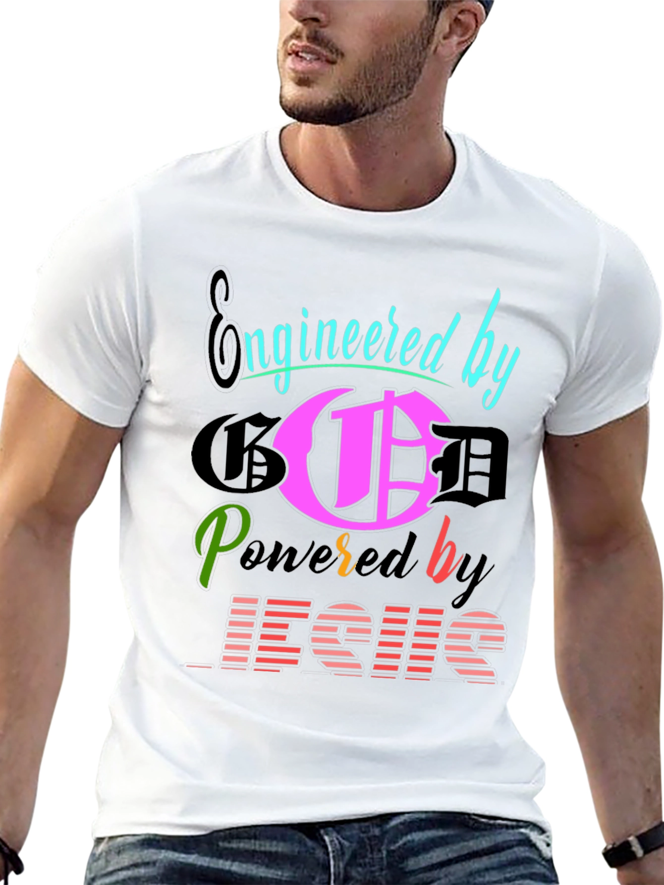 Engineered By God Powered By Jesus T-Shirt