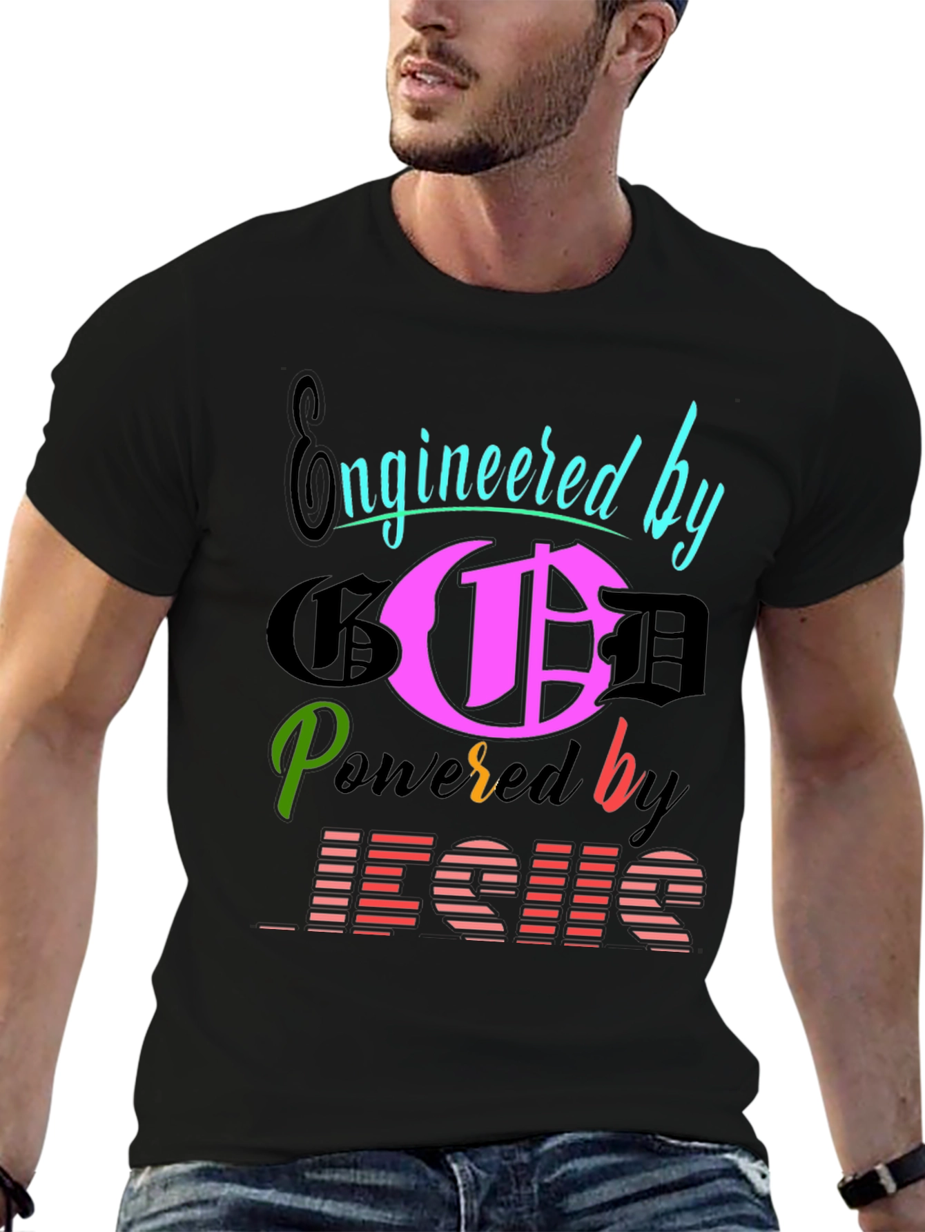 Engineered By God Powered By Jesus T-Shirt