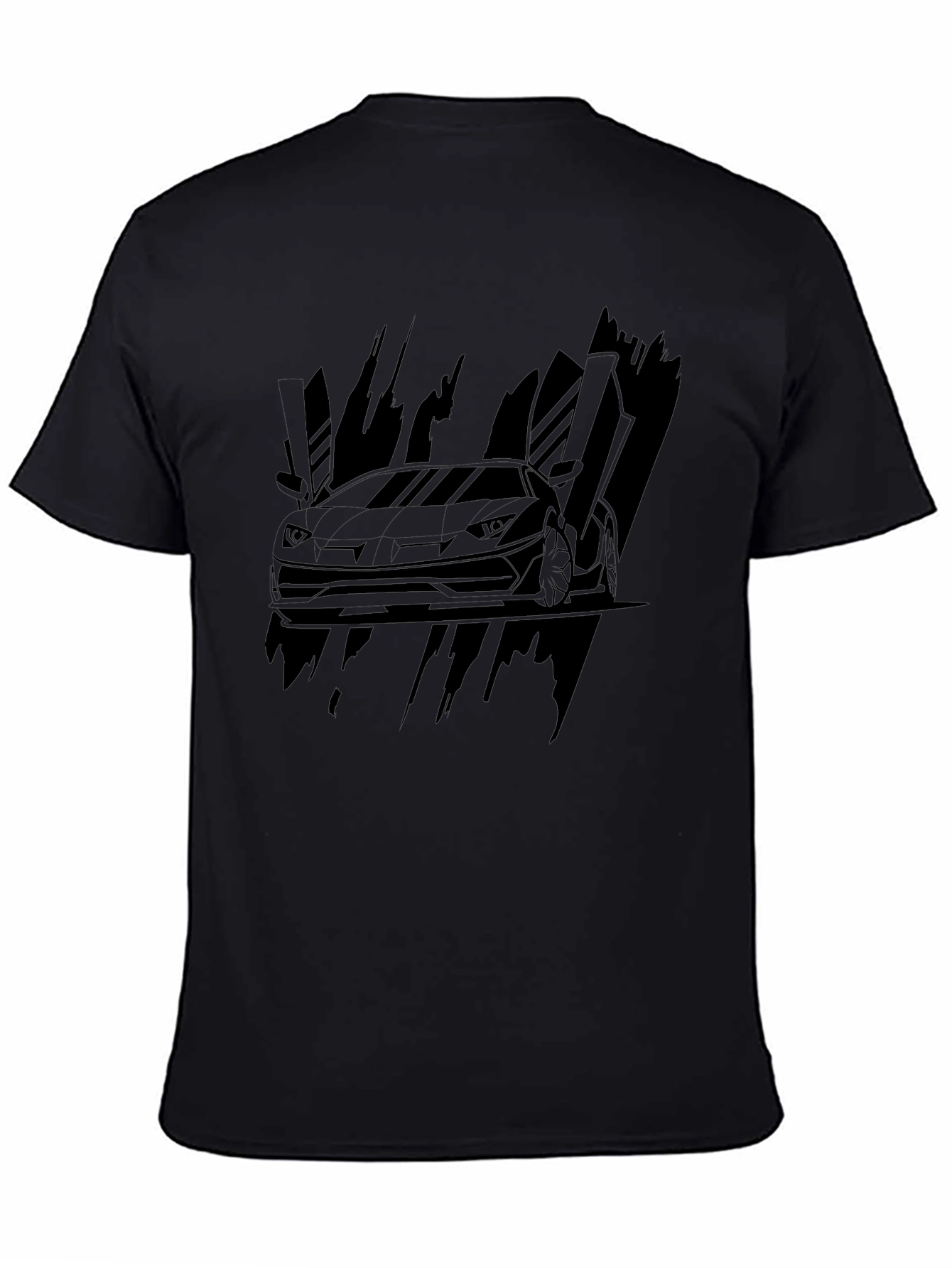 Black Car Graphic Tee - Modern Style