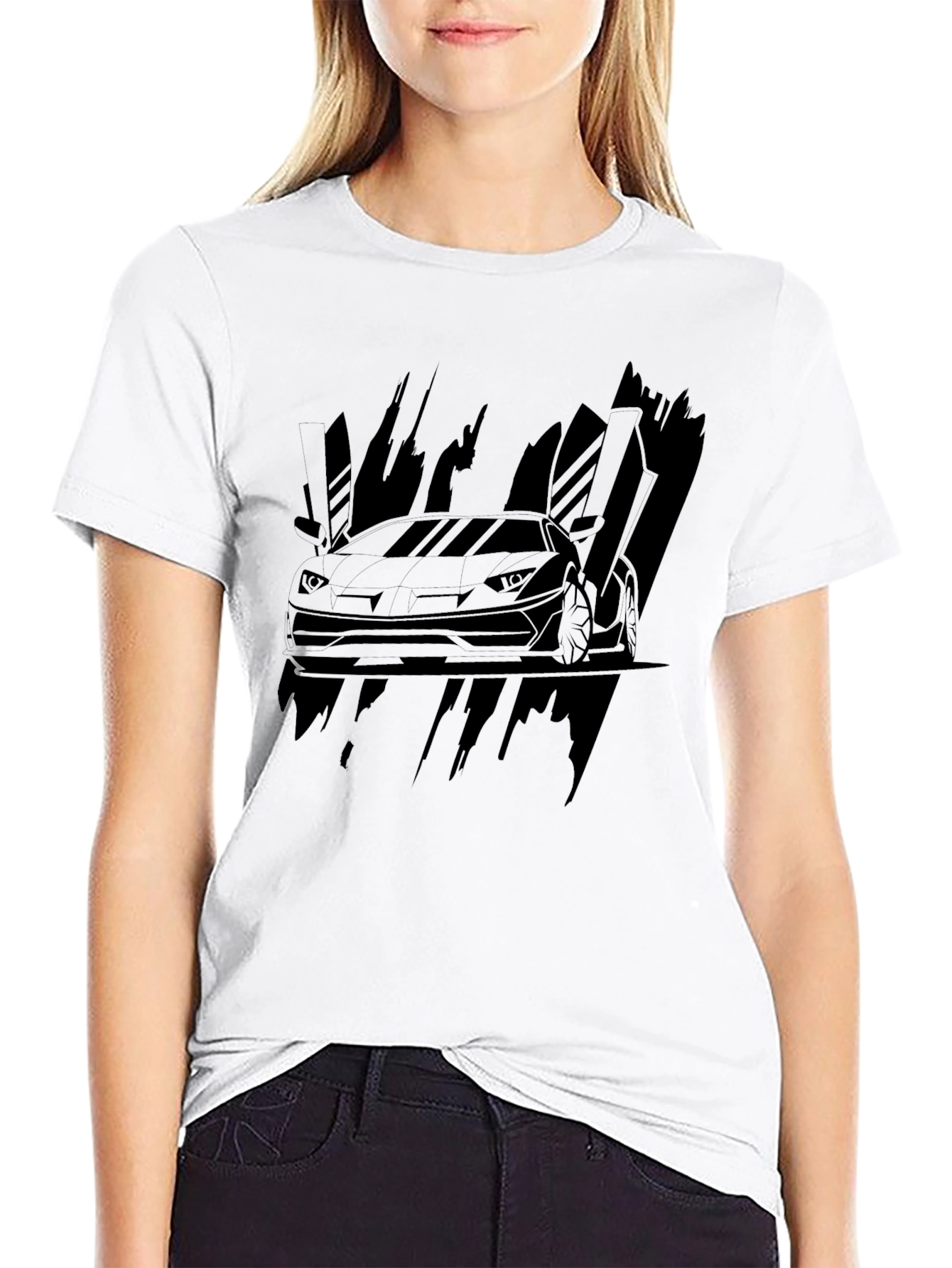 Black Car Graphic Tee - Modern Style