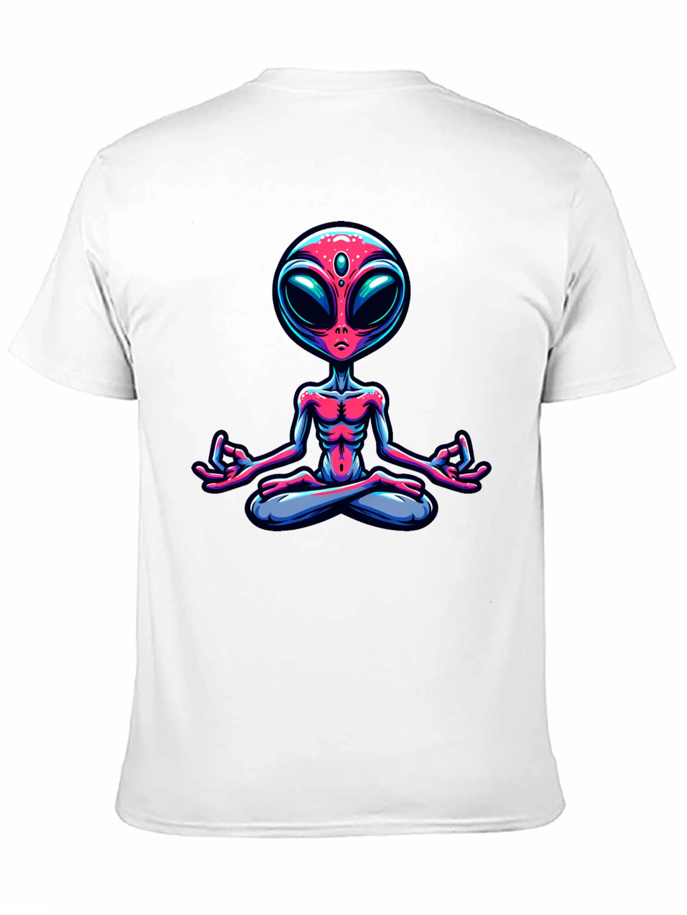 Meditating Alien Graphic Tee - Cosmic Comfort