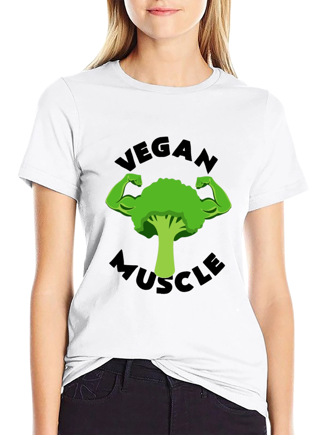 Vegan Muscle T-Shirt - Strong Broccoli Design