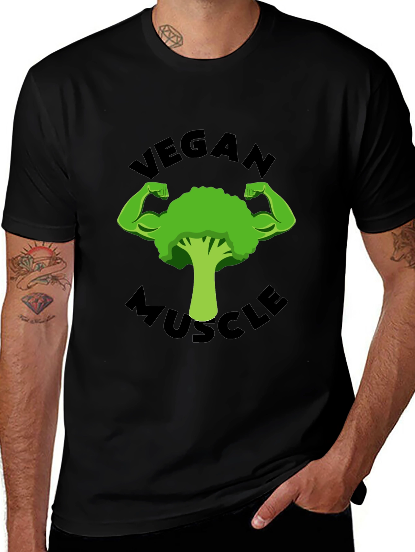 Vegan Muscle T-Shirt - Strong Broccoli Design