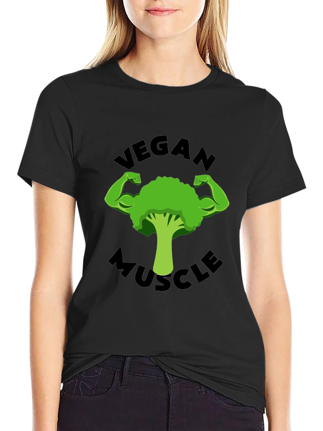 Vegan Muscle T-Shirt - Strong Broccoli Design