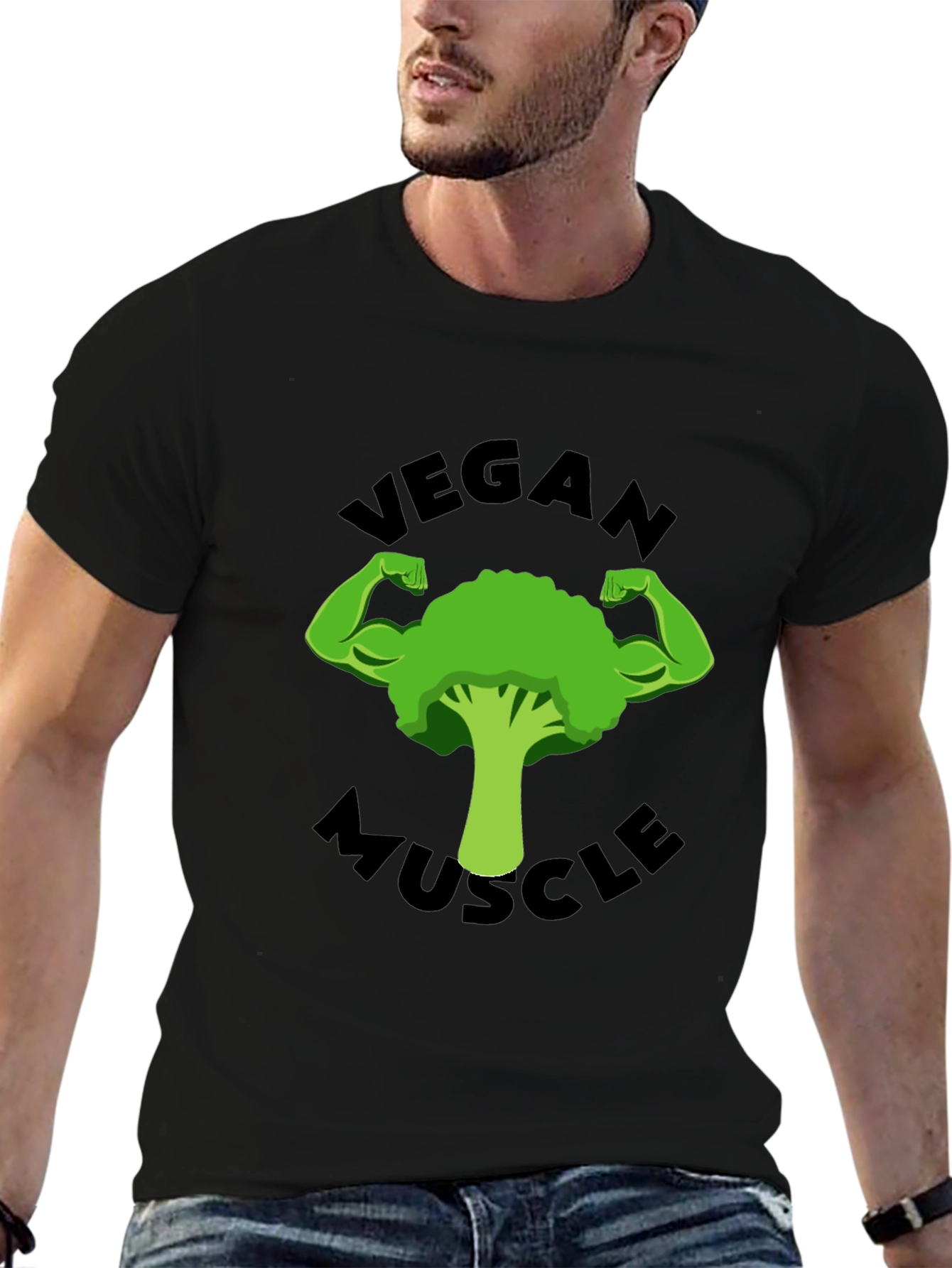 Vegan Muscle T-Shirt - Strong Broccoli Design