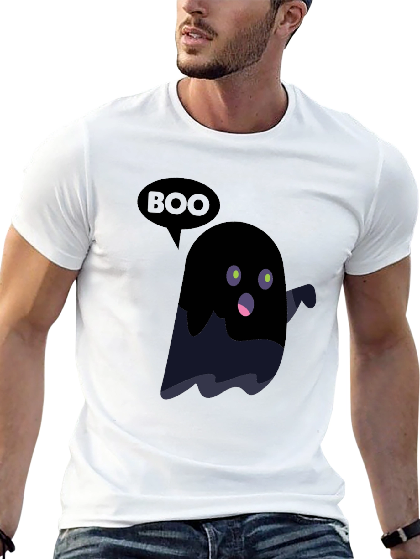 Boo Ghost Graphic Tee - Halloween T-Shirt