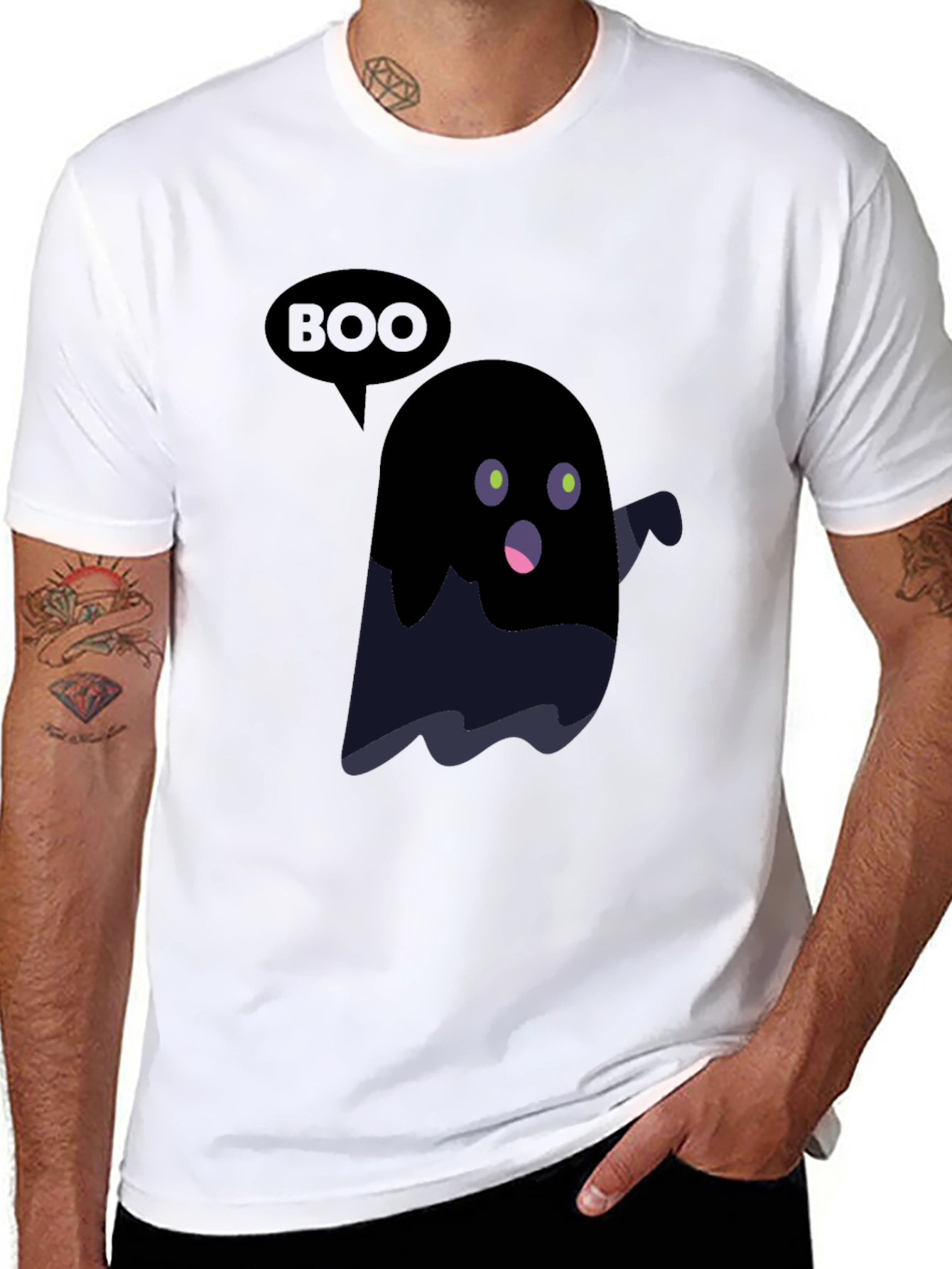Boo Ghost Graphic Tee - Halloween T-Shirt