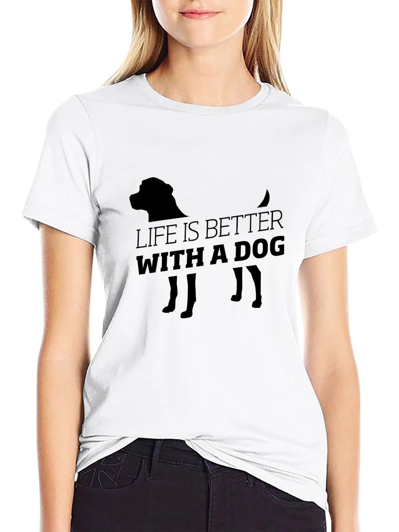 Life is Better with a Dog Black T-Shirt