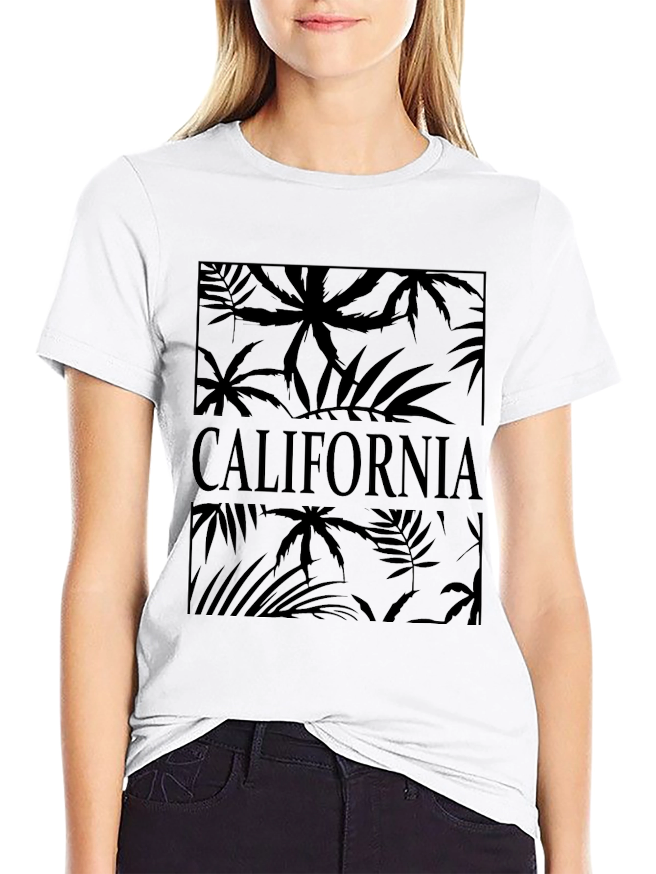 California Palms Graphic Tee - Black Cotton Blend