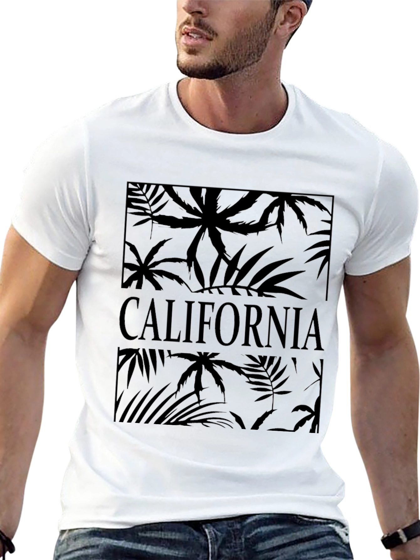 California Palms Graphic Tee - Black Cotton Blend