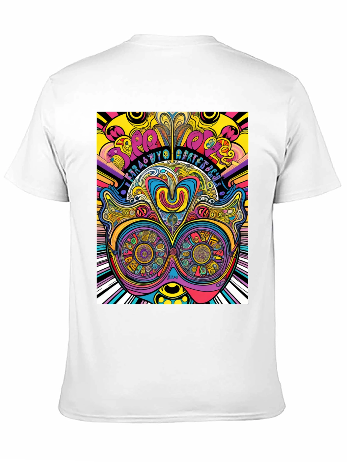 Psychedelic Graphic Print Black T-Shirt