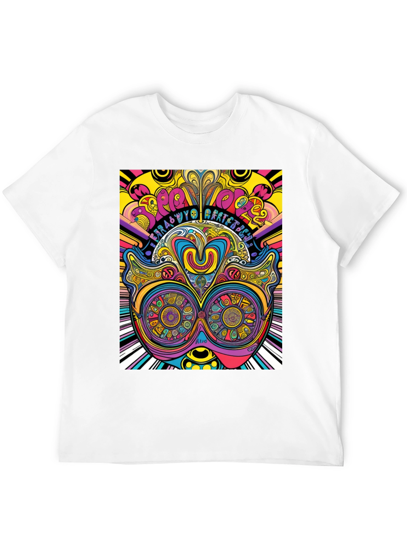 Psychedelic Graphic Print Black T-Shirt