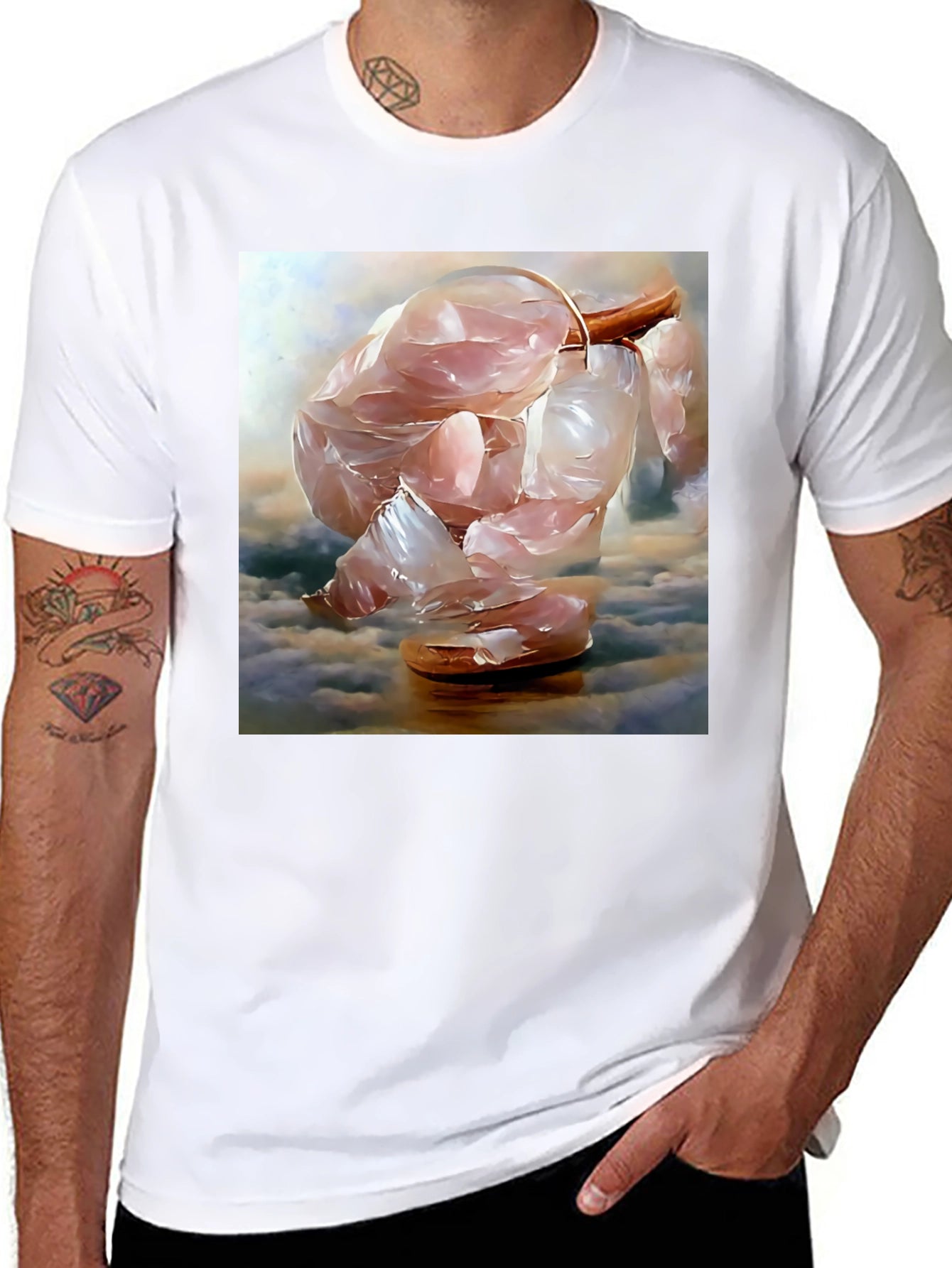 Surreal Floating Meat Abstract Graphic T-Shirt