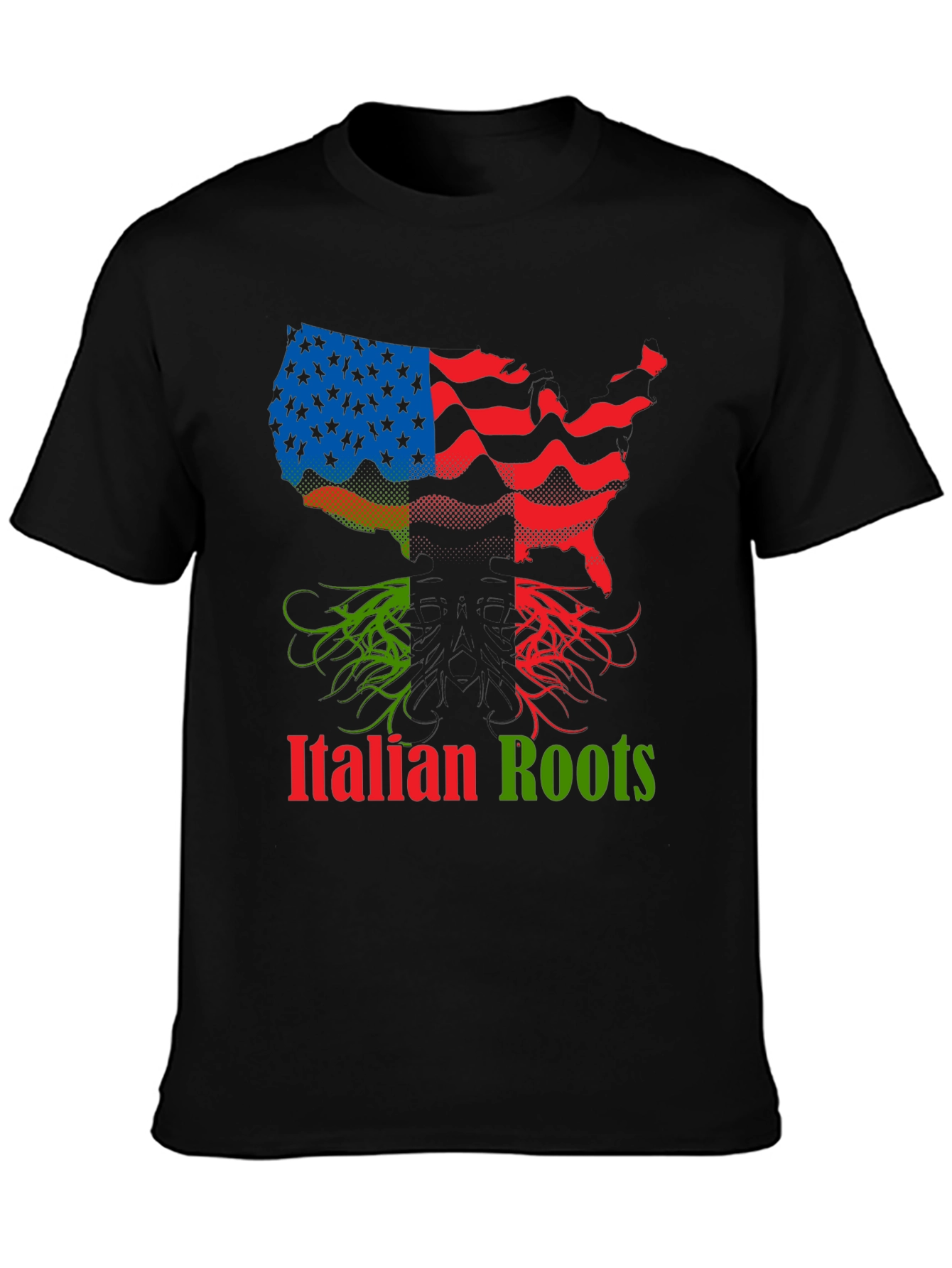 Italian Roots USA Flag T-Shirt