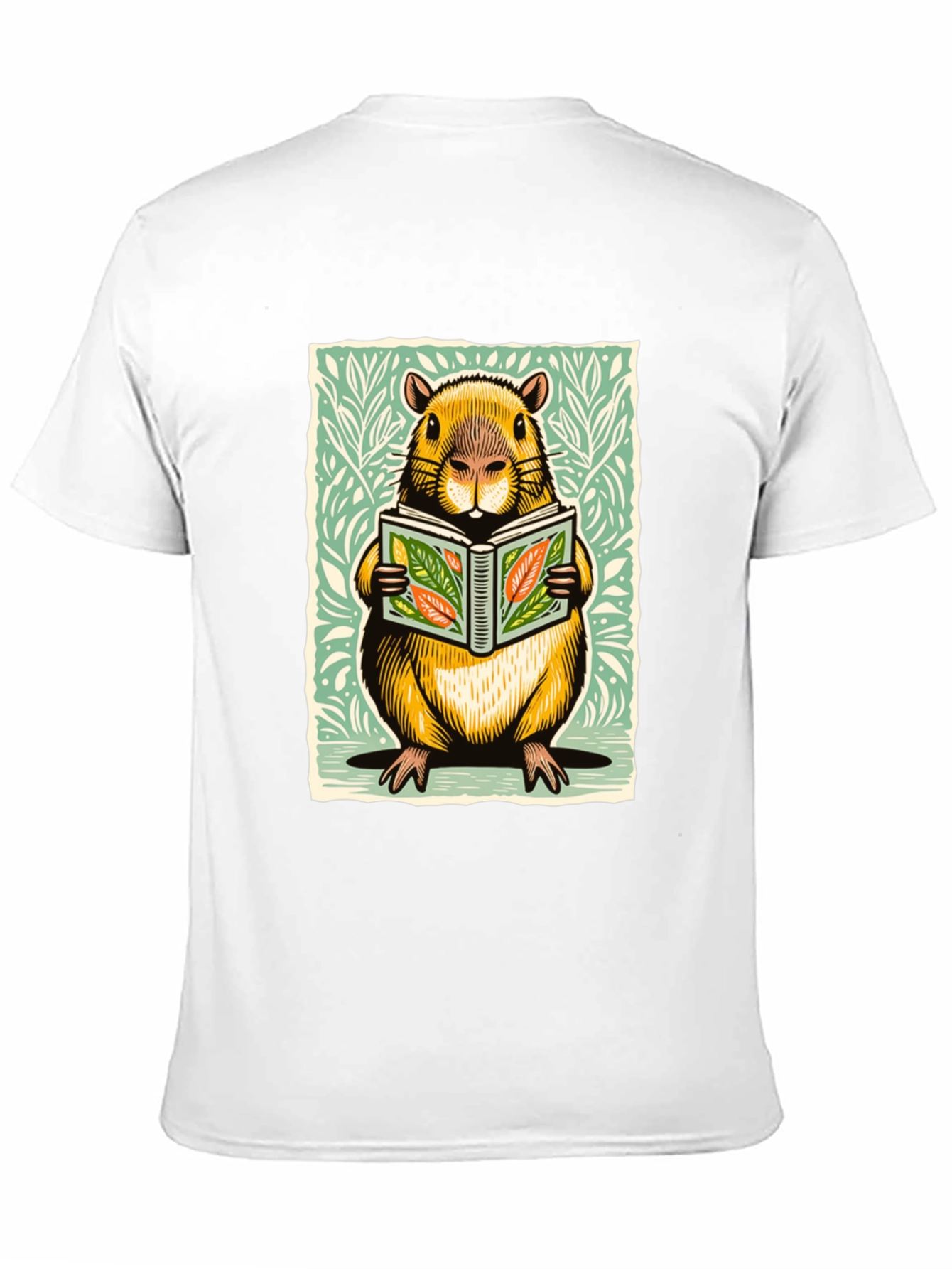 Beaver Reading Book Graphic Tee - Unique Design