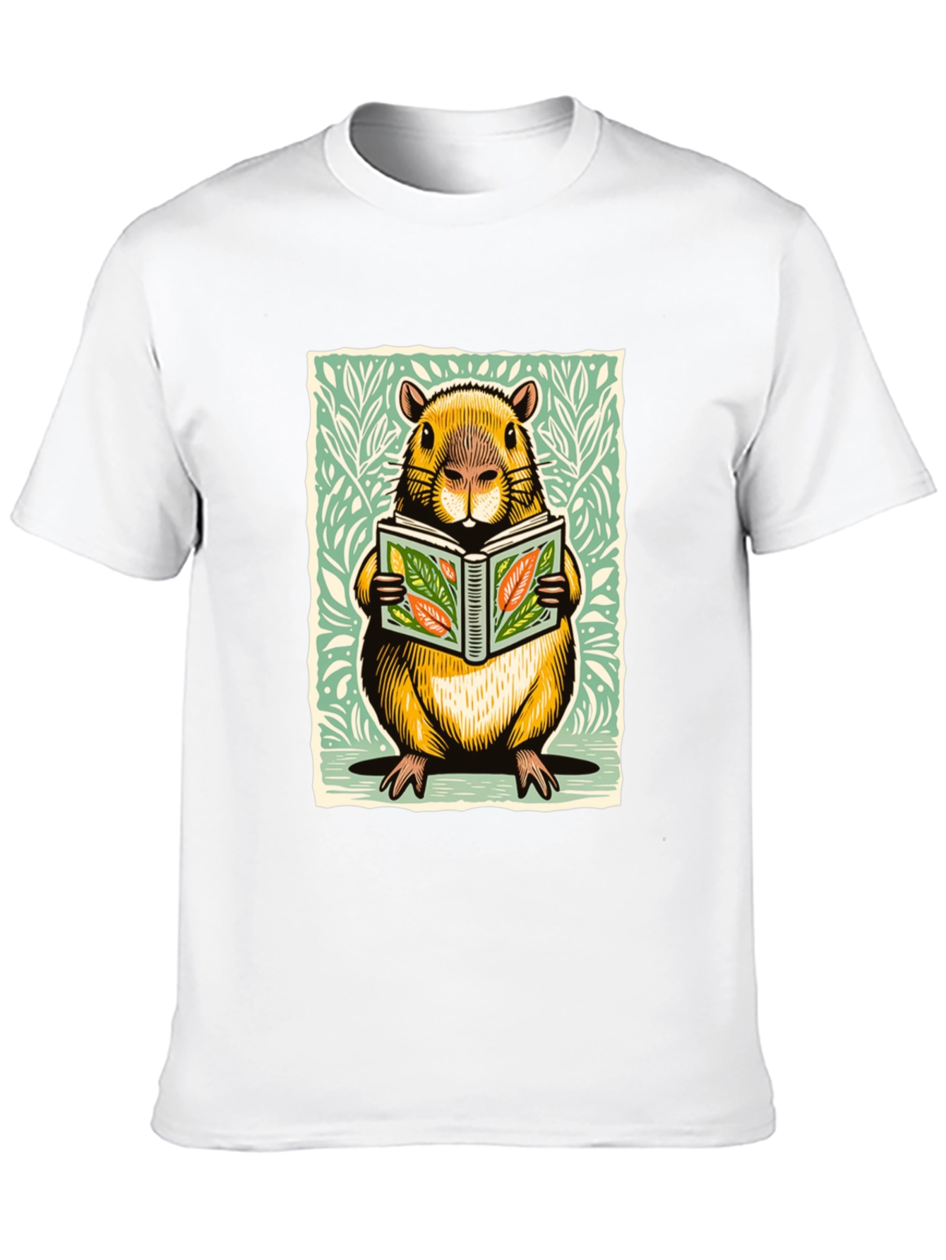 Beaver Reading Book Graphic Tee - Unique Design