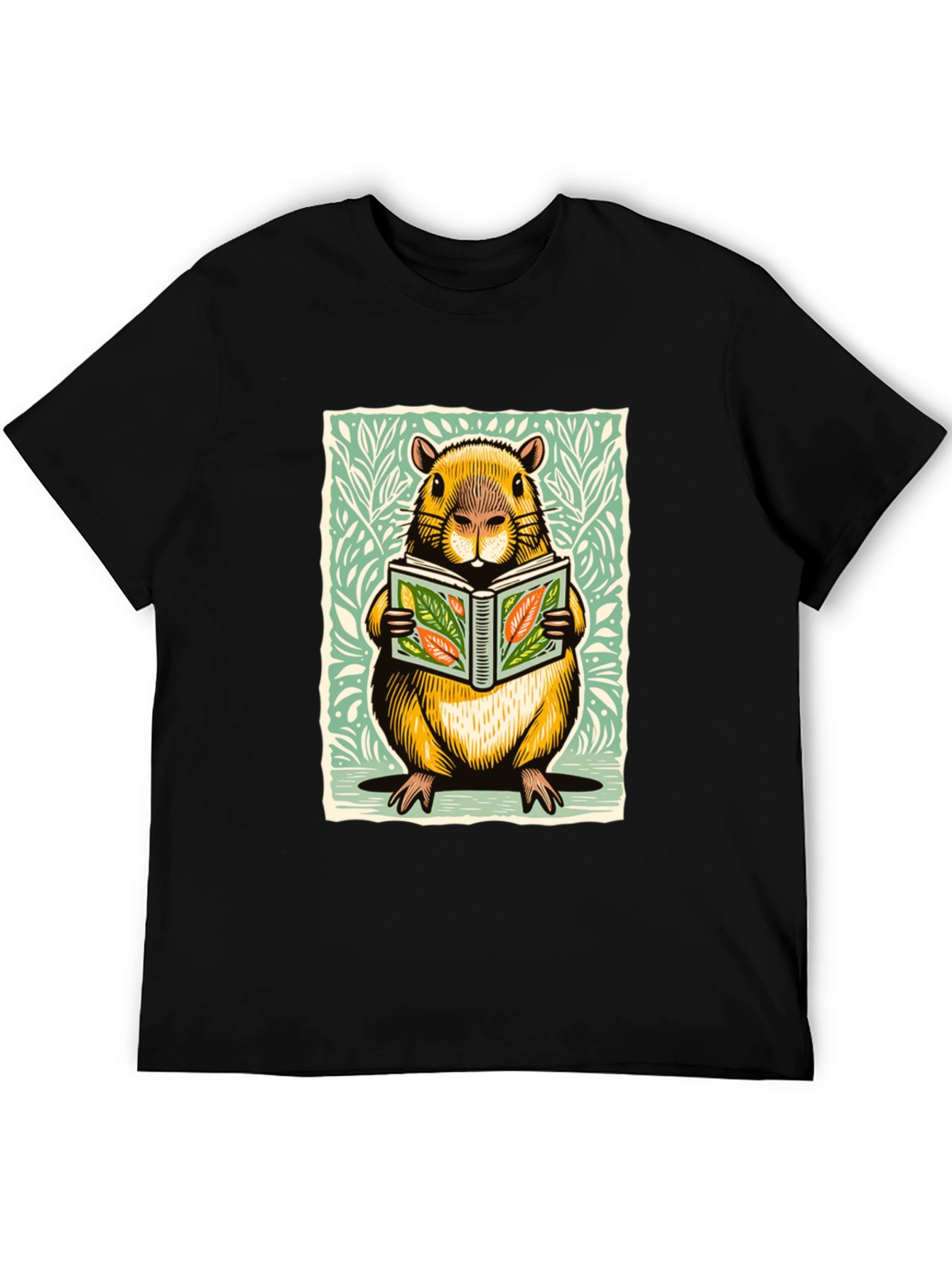 Beaver Reading Book Graphic Tee - Unique Design