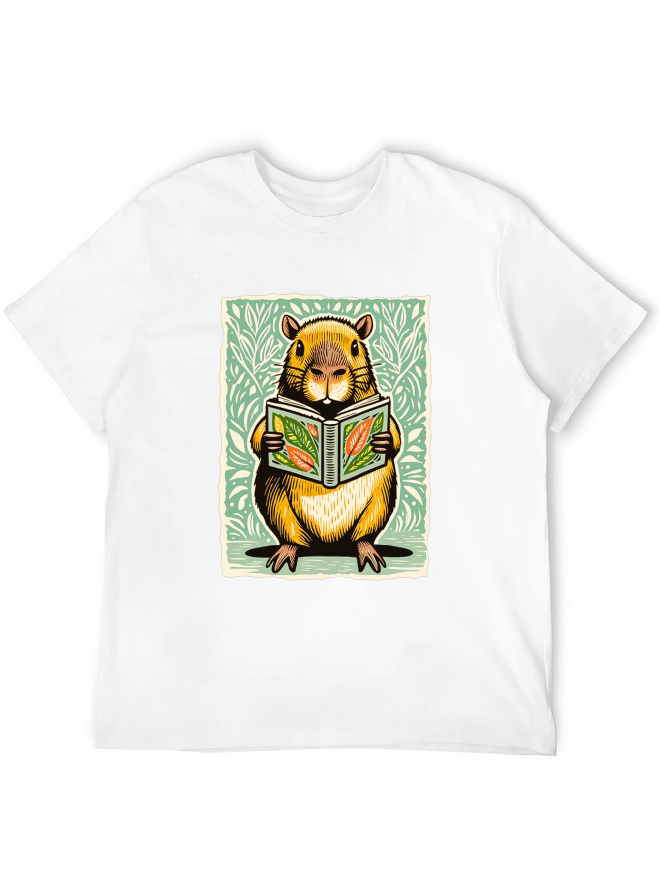 Beaver Reading Book Graphic Tee - Unique Design