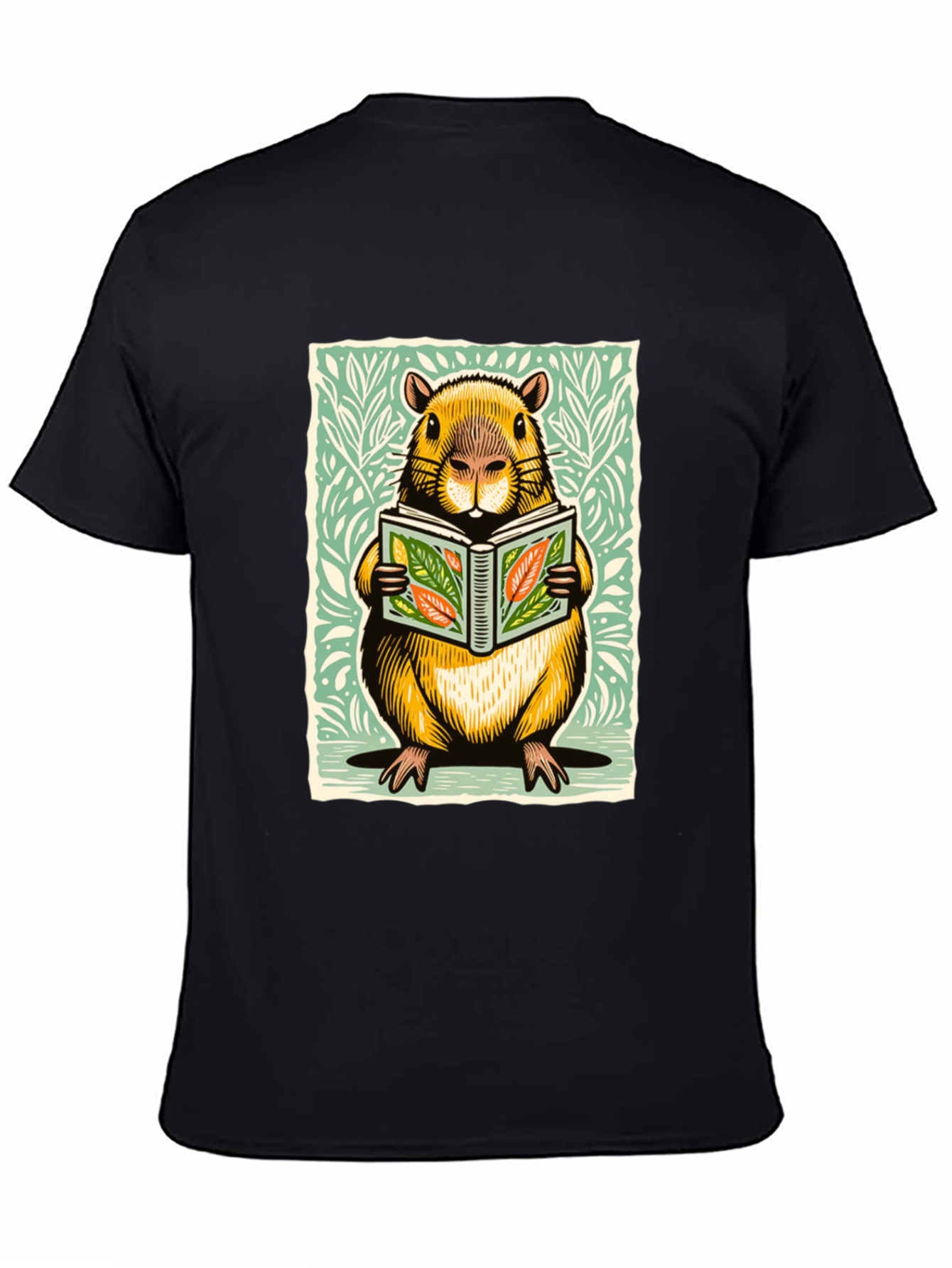 Beaver Reading Book Graphic Tee - Unique Design