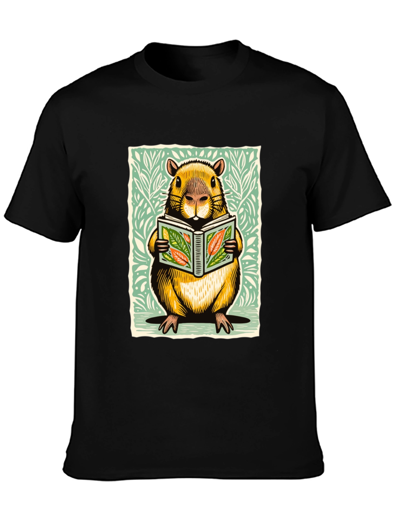 Beaver Reading Book Graphic Tee - Unique Design