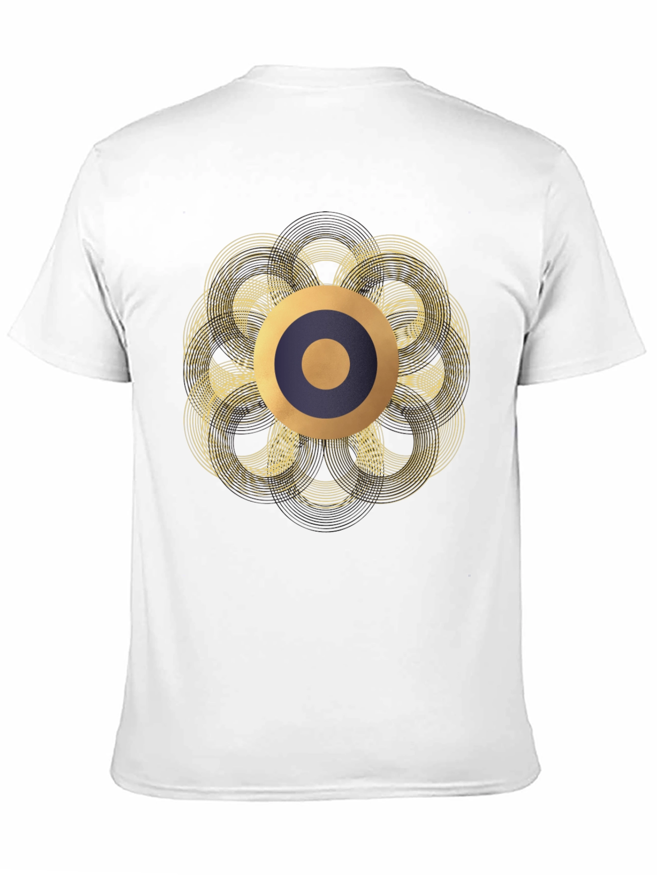 Abstract Geometric Circle T-Shirt - Black