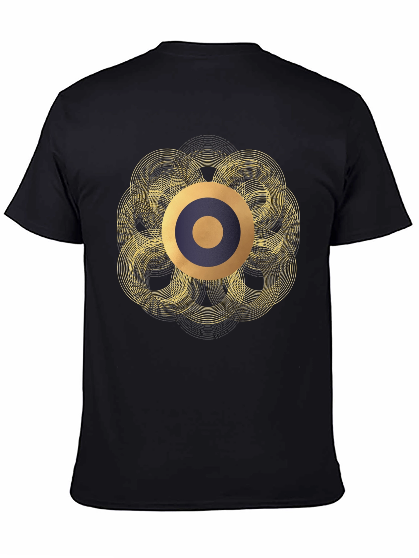 Abstract Geometric Circle T-Shirt - Black