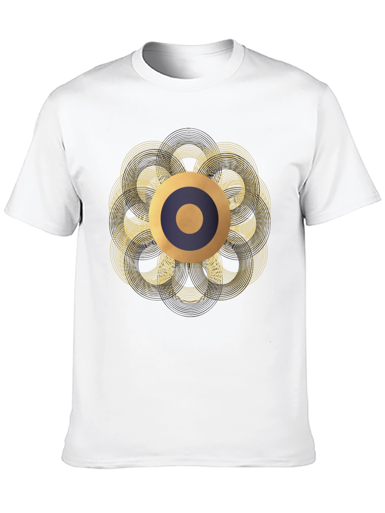 Abstract Geometric Circle T-Shirt - Black