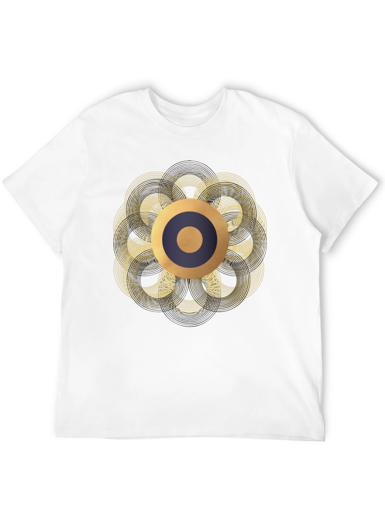 Abstract Geometric Circle T-Shirt - Black