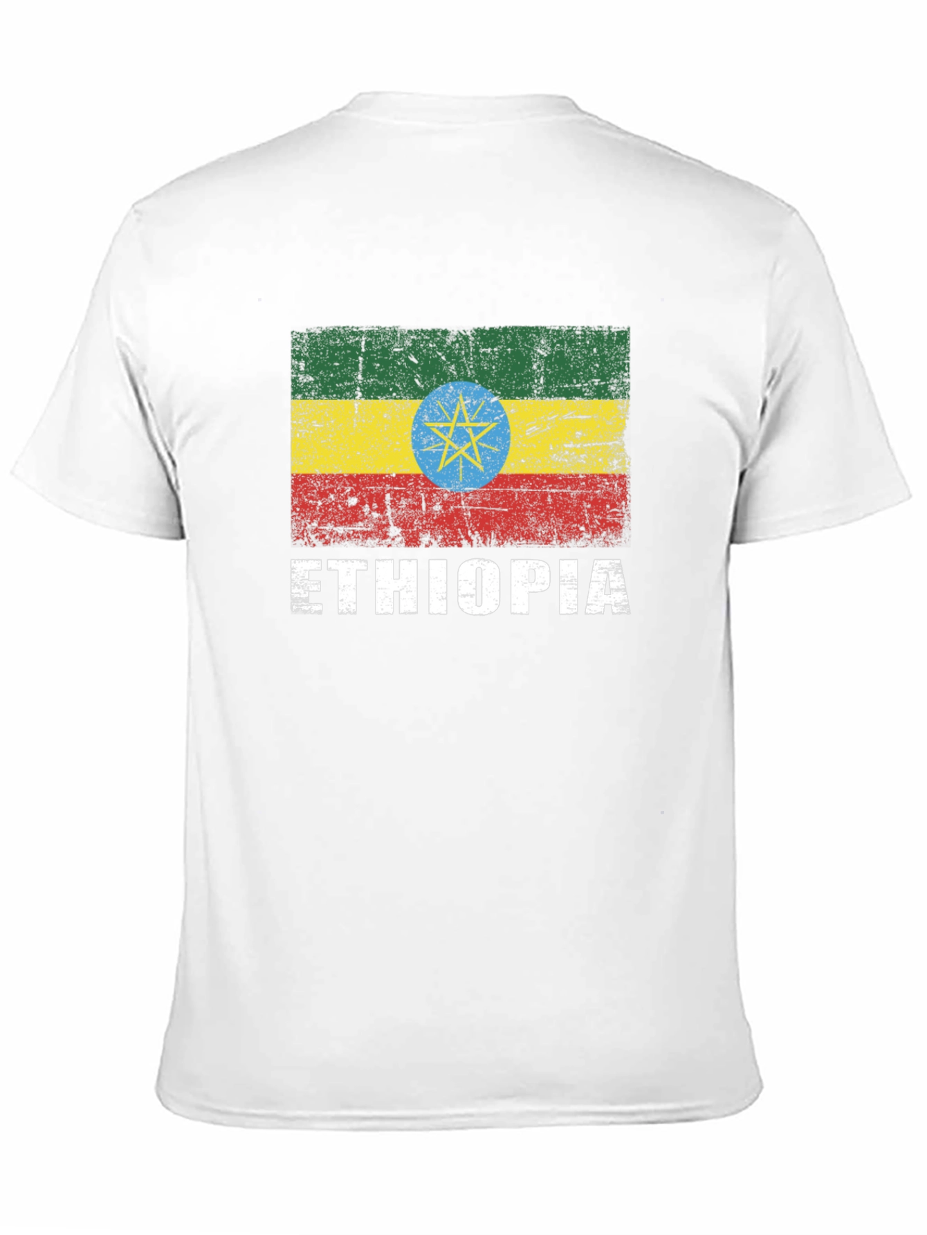 Ethiopia Flag Graphic T-Shirt - Distressed Design