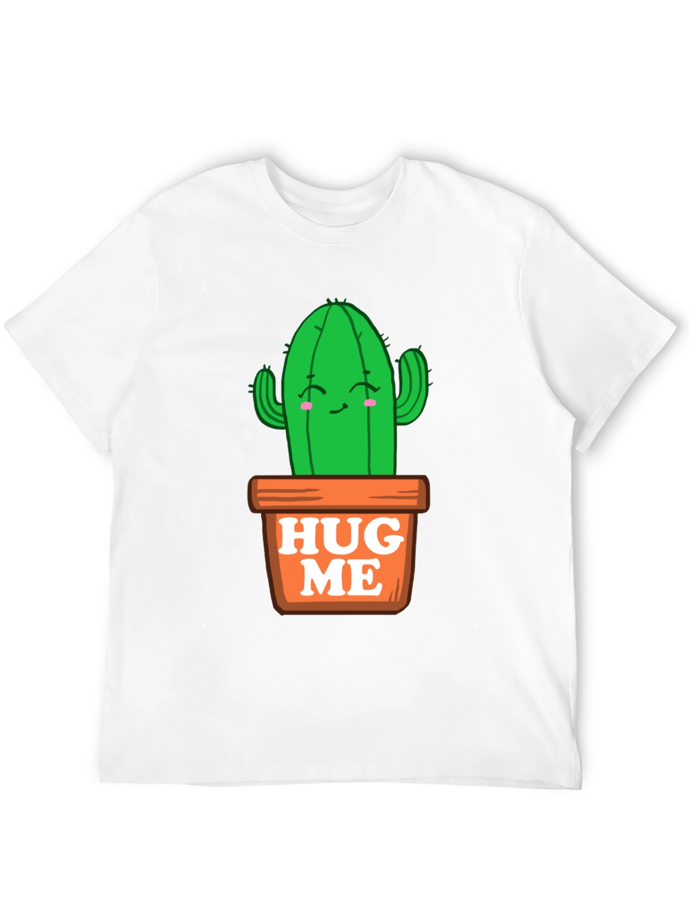 Cute Cactus Hug Me T-Shirt - Black