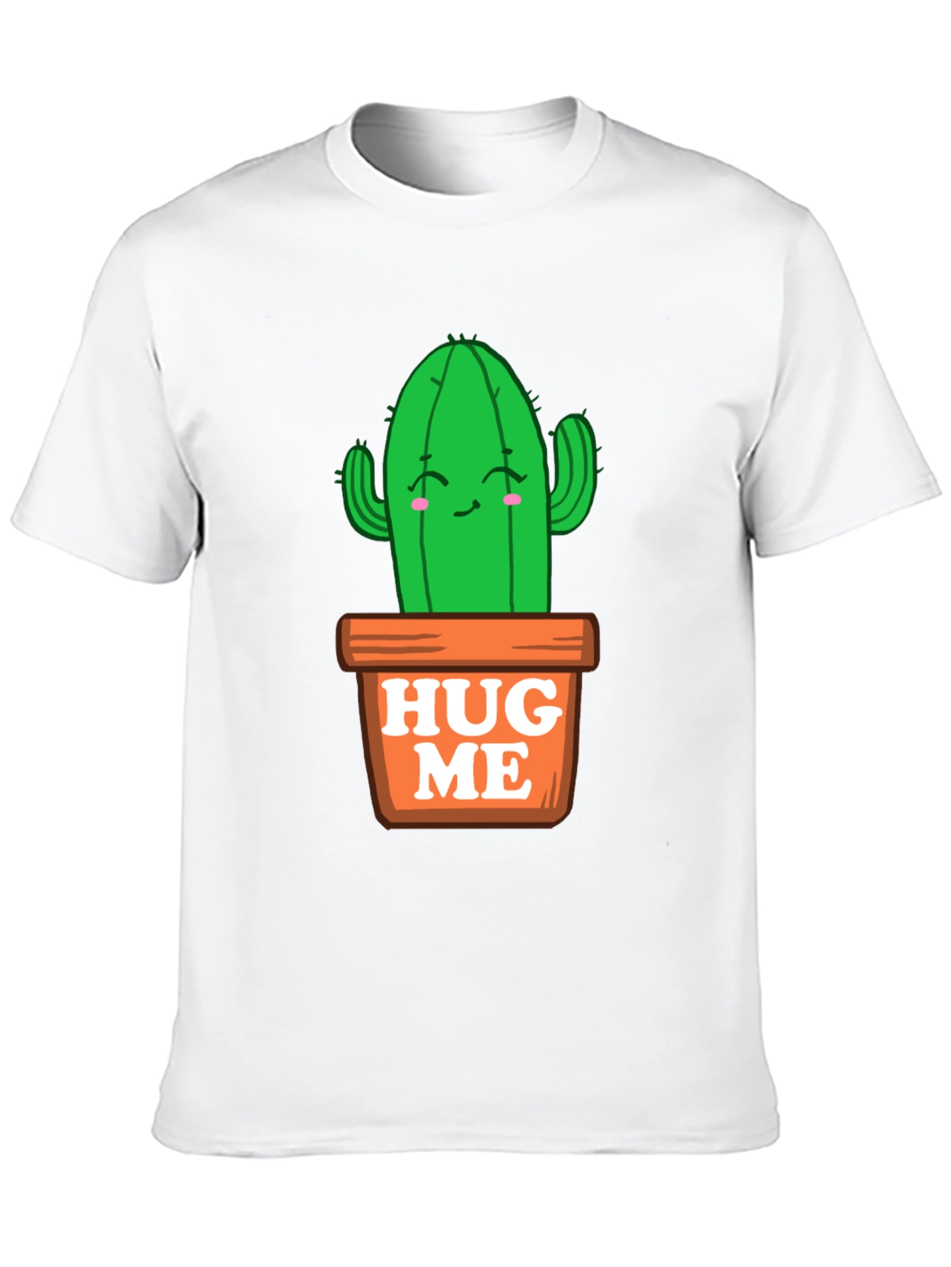 Cute Cactus Hug Me T-Shirt - Black