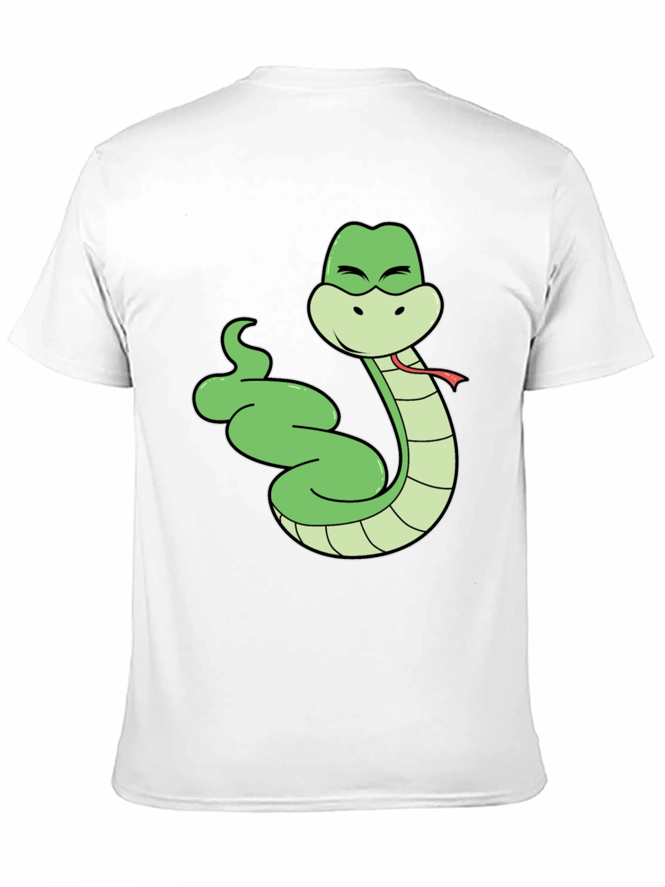 Cartoon Snake T-Shirt - Black Cotton Tee