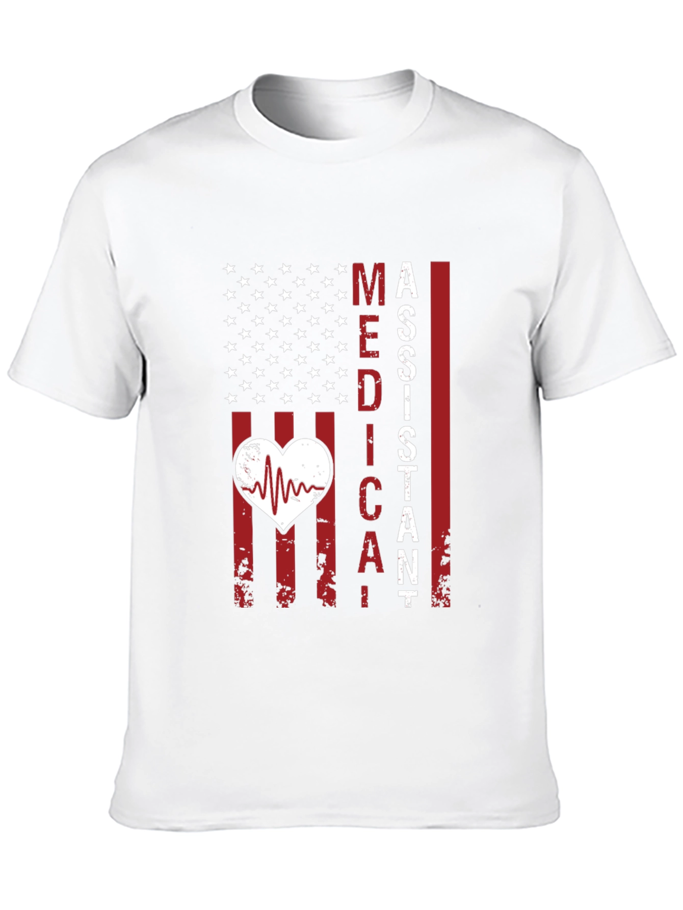 Medical Assistant American Flag Heartbeat T-Shirt