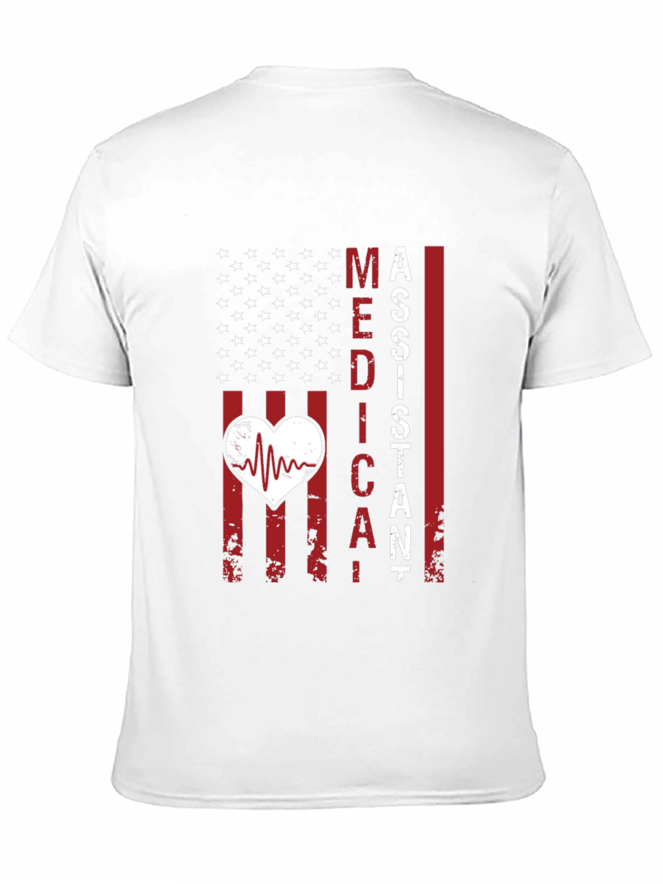 Medical Assistant American Flag Heartbeat T-Shirt