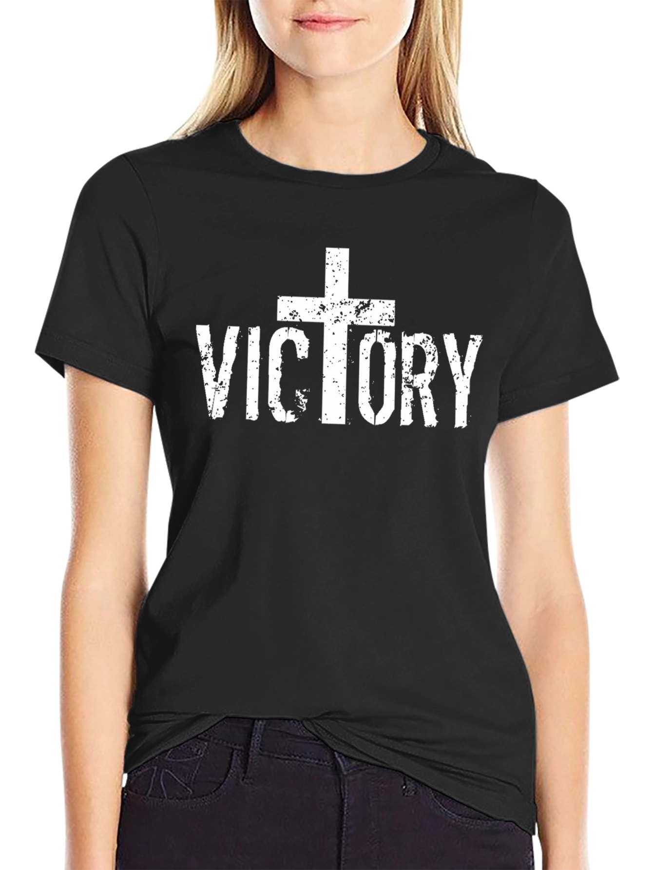 Victory Cross Graphic T-Shirt - Black