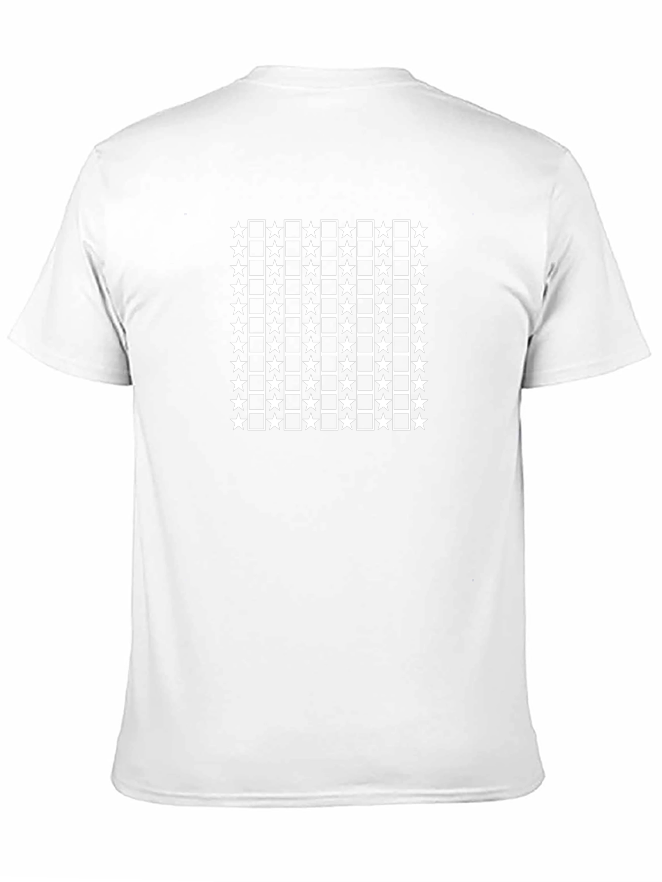 Geometric Star & Square Pattern Black T-Shirt