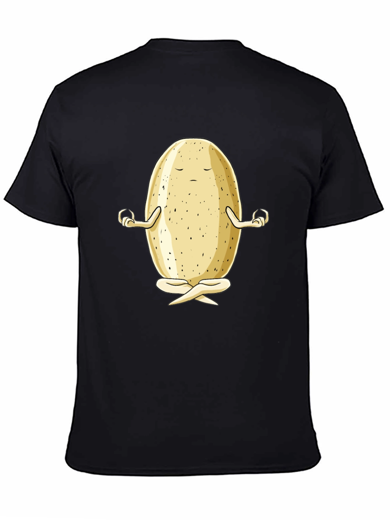 Zen Potato Graphic Tee - Meditating Spud Black T-Shirt