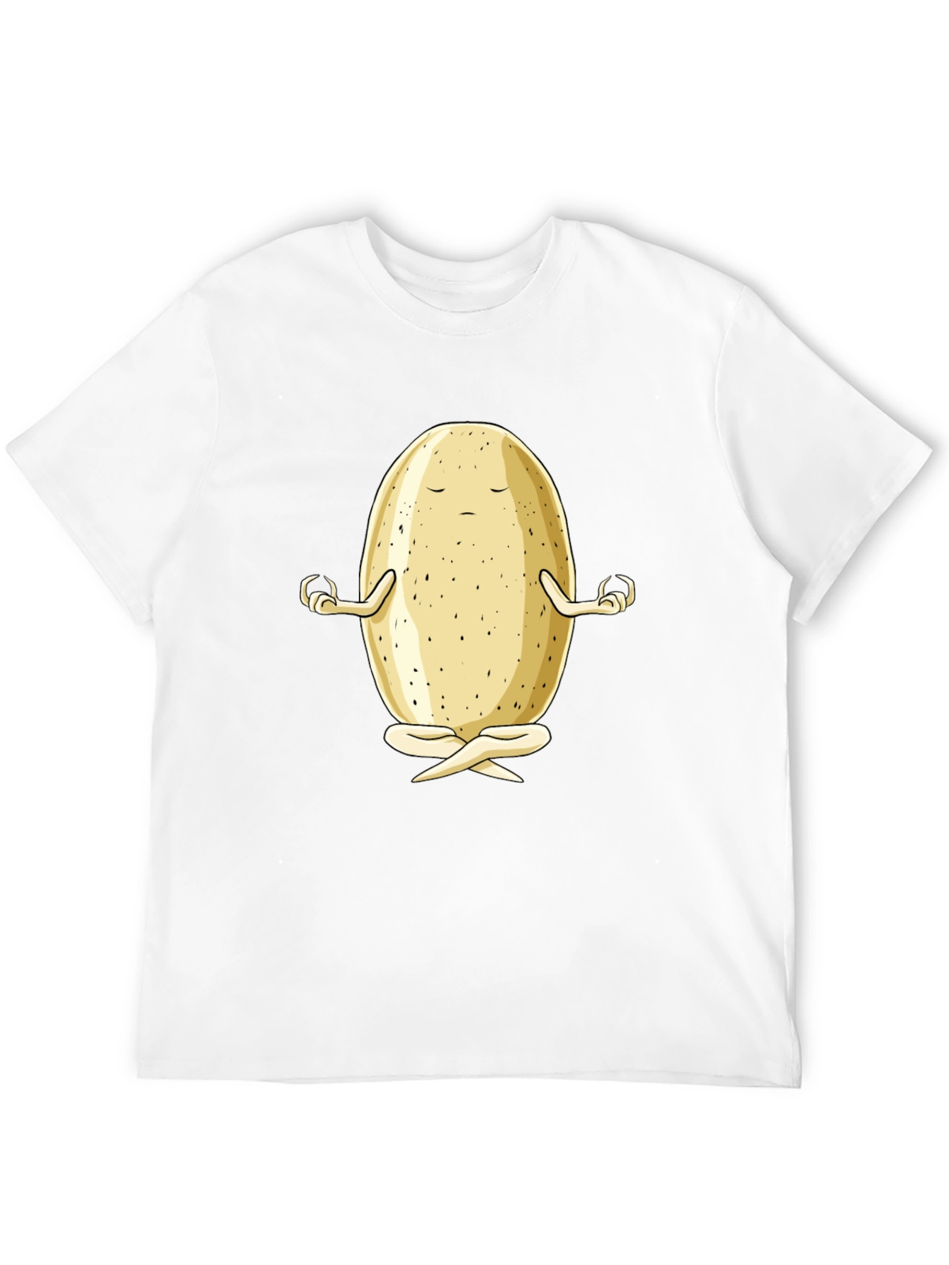 Zen Potato Graphic Tee - Meditating Spud Black T-Shirt