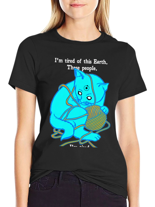 Tired Earth Cat Graphic Tee