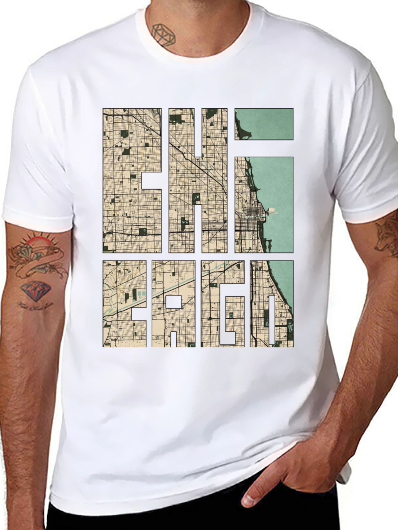 Chicago Map Graphic Tee - Urban Style