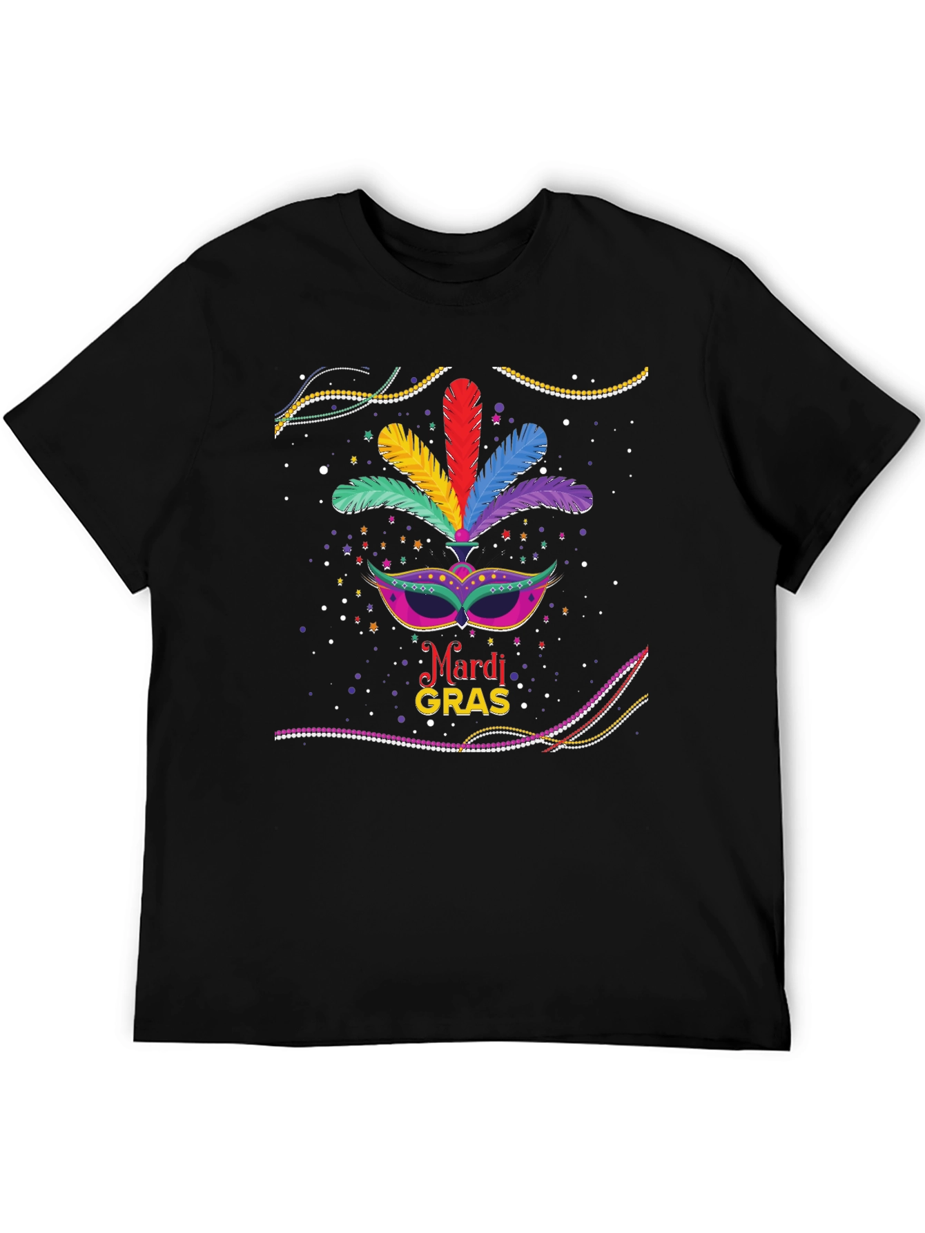 Mardi Gras Mask Graphic T-Shirt